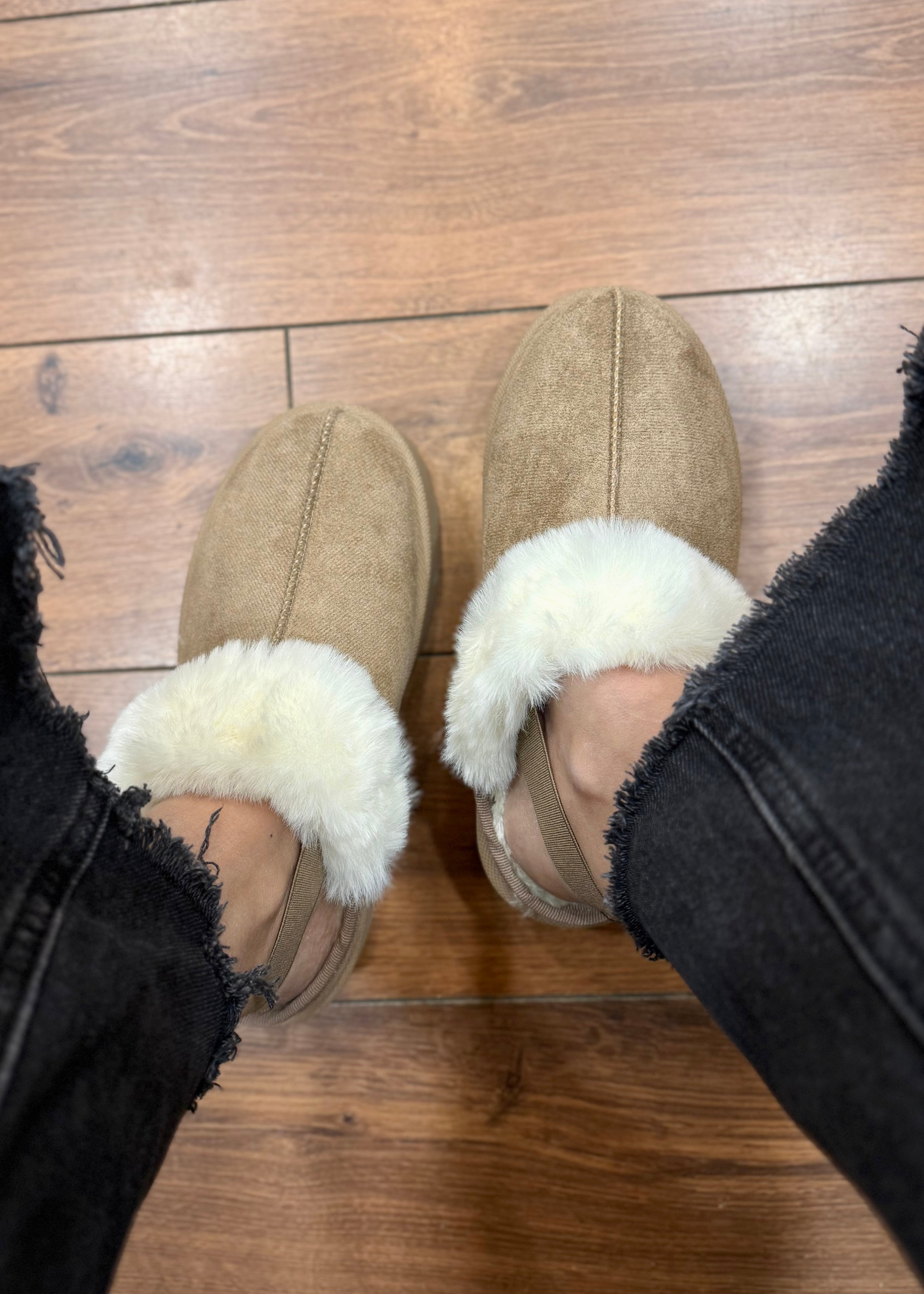 Chaussons platform Fur Beige L'adresse Corte