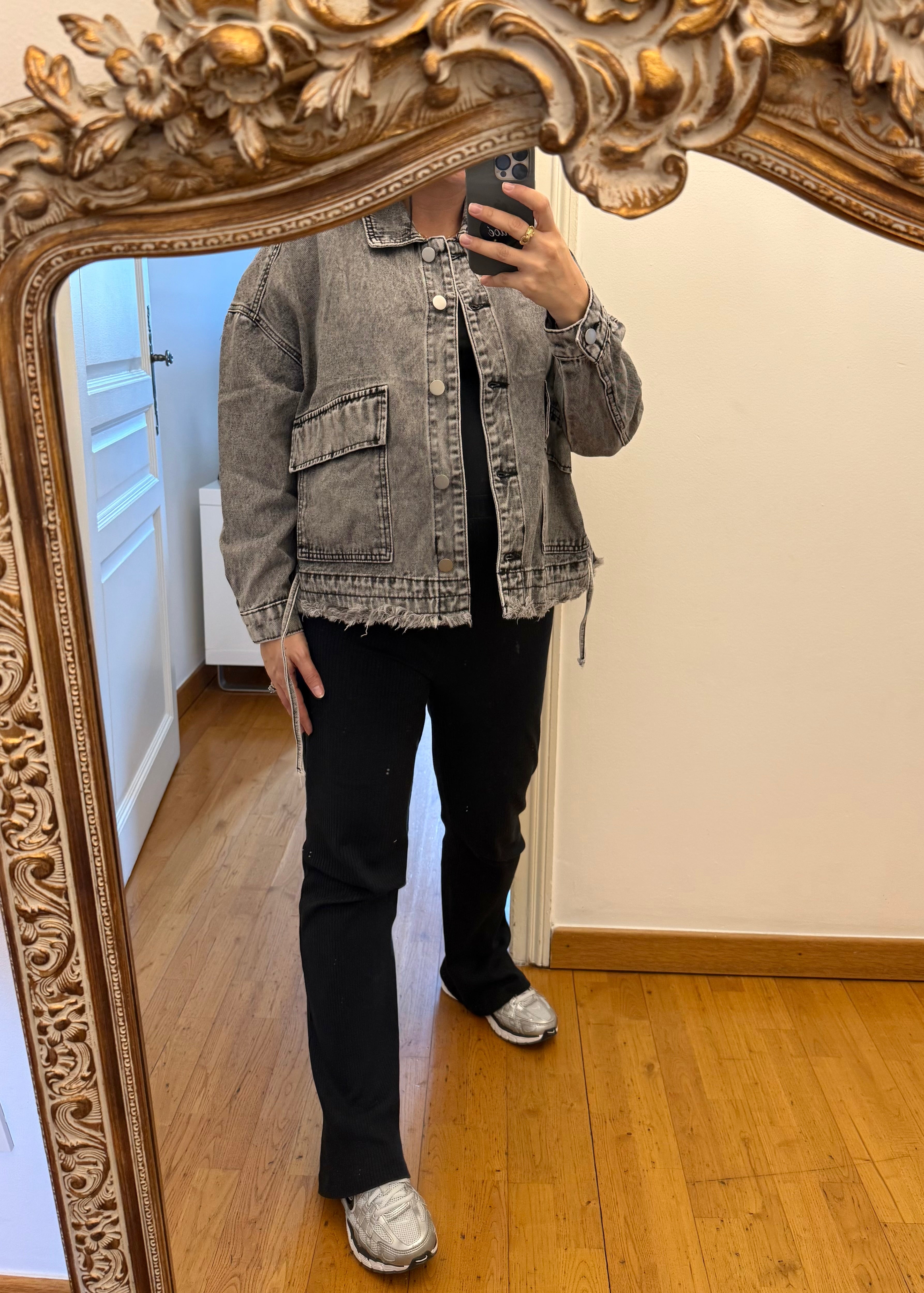 Veste oversized MILA denim gris délavé L'adresse Corte