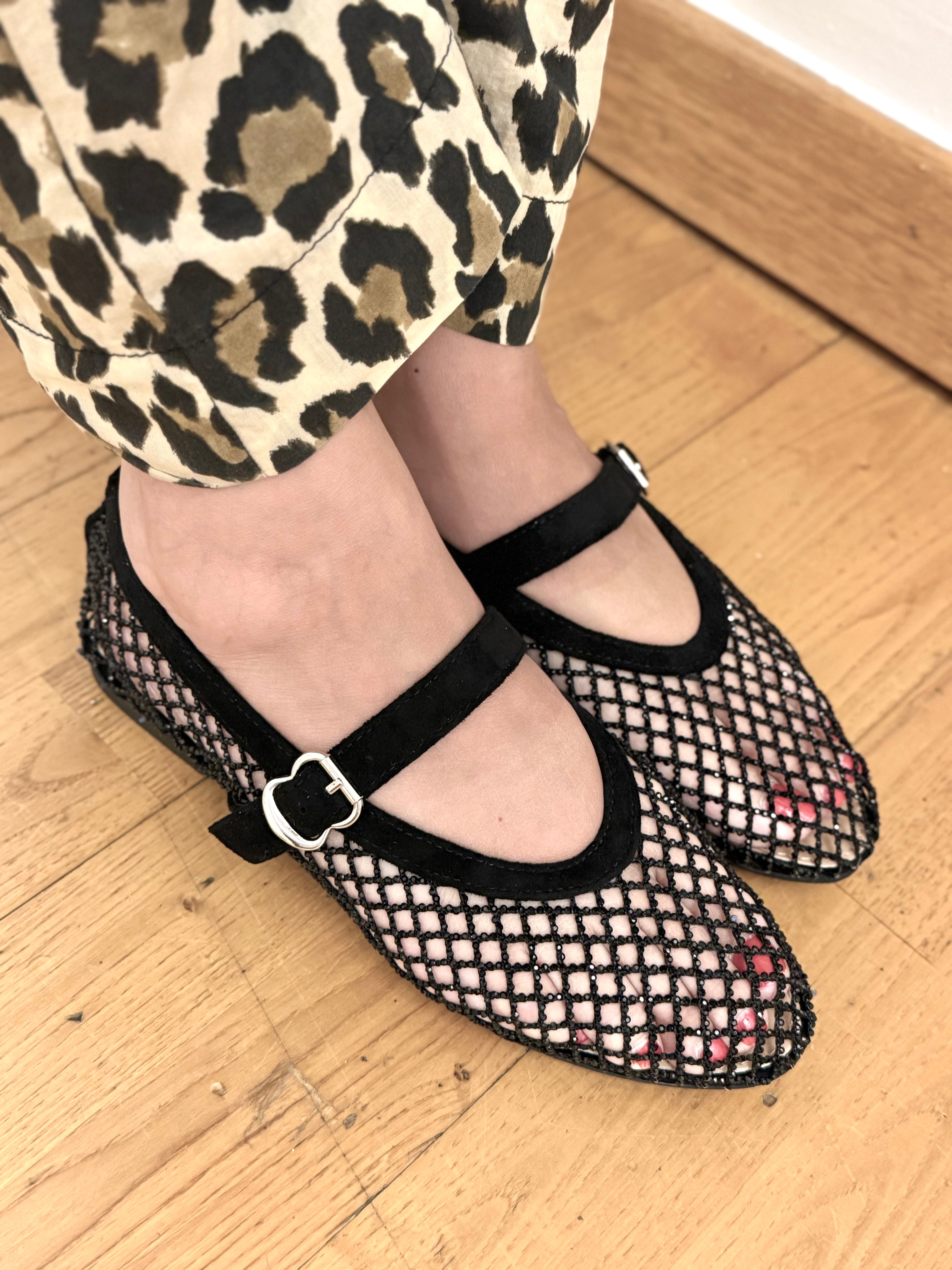 Ballerines ELA suède glitter black