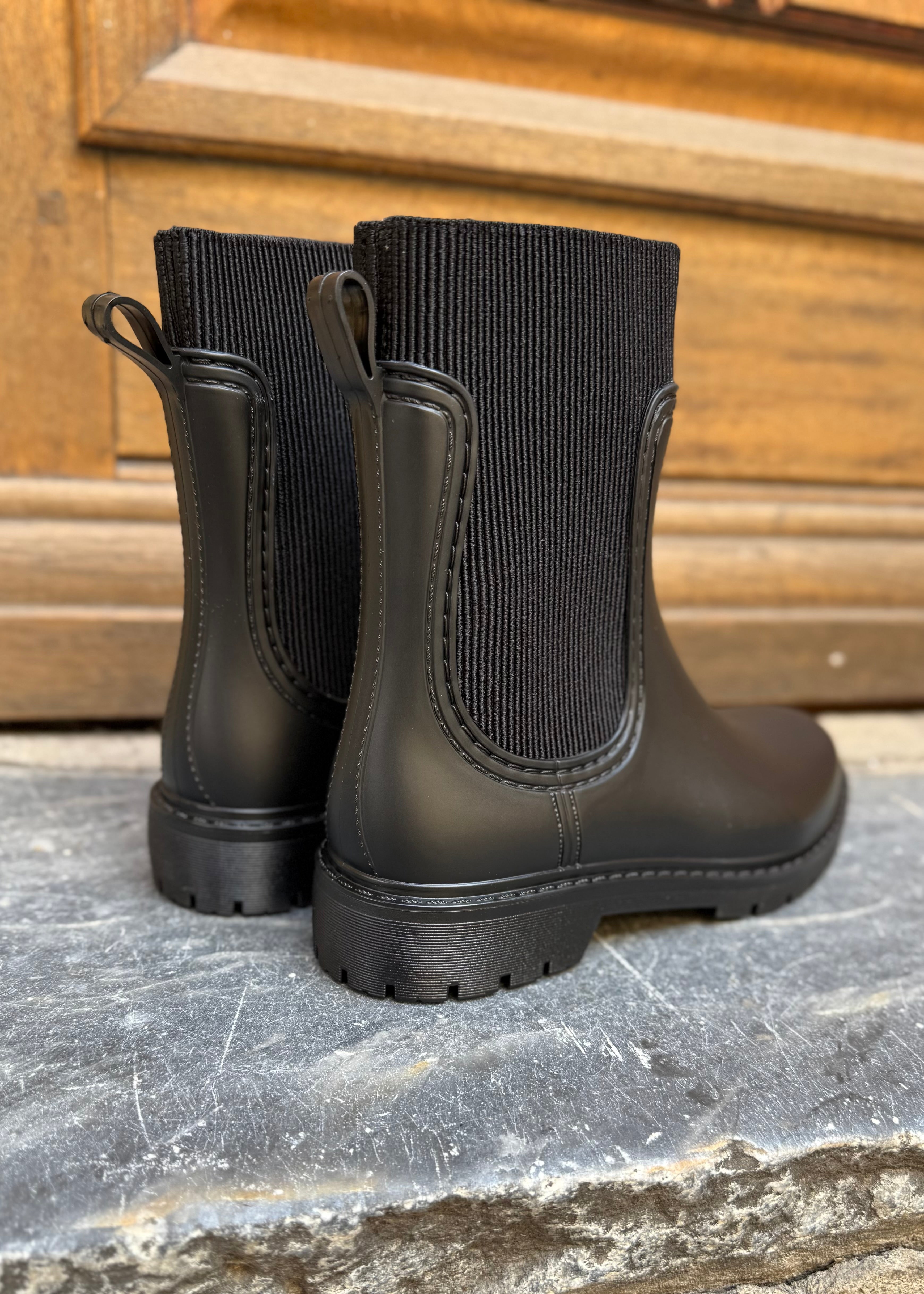 Bottines de pluie chelsea Noir L'adresse Corte