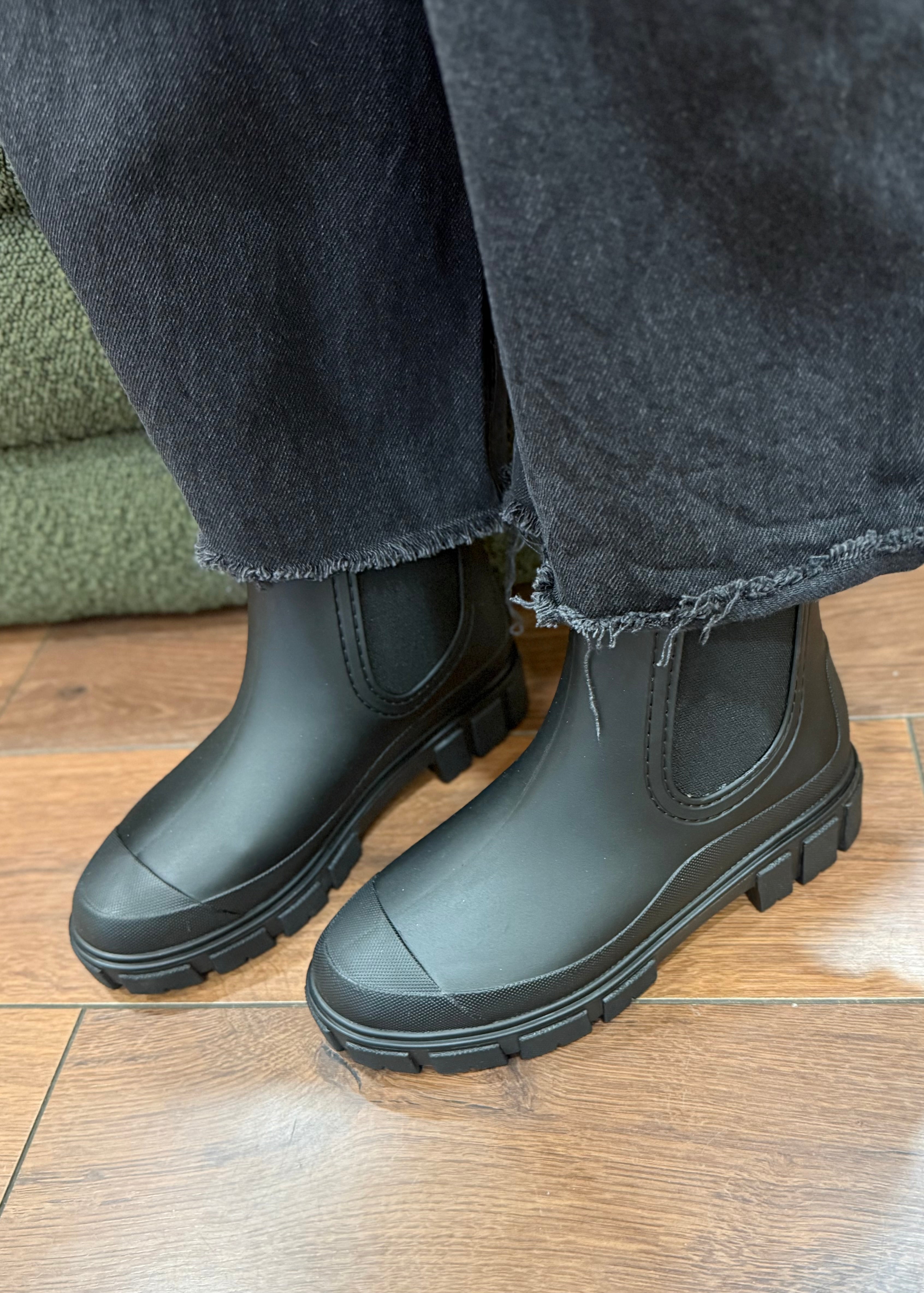 Bottines de pluie chelsea Noir L'adresse Corte
