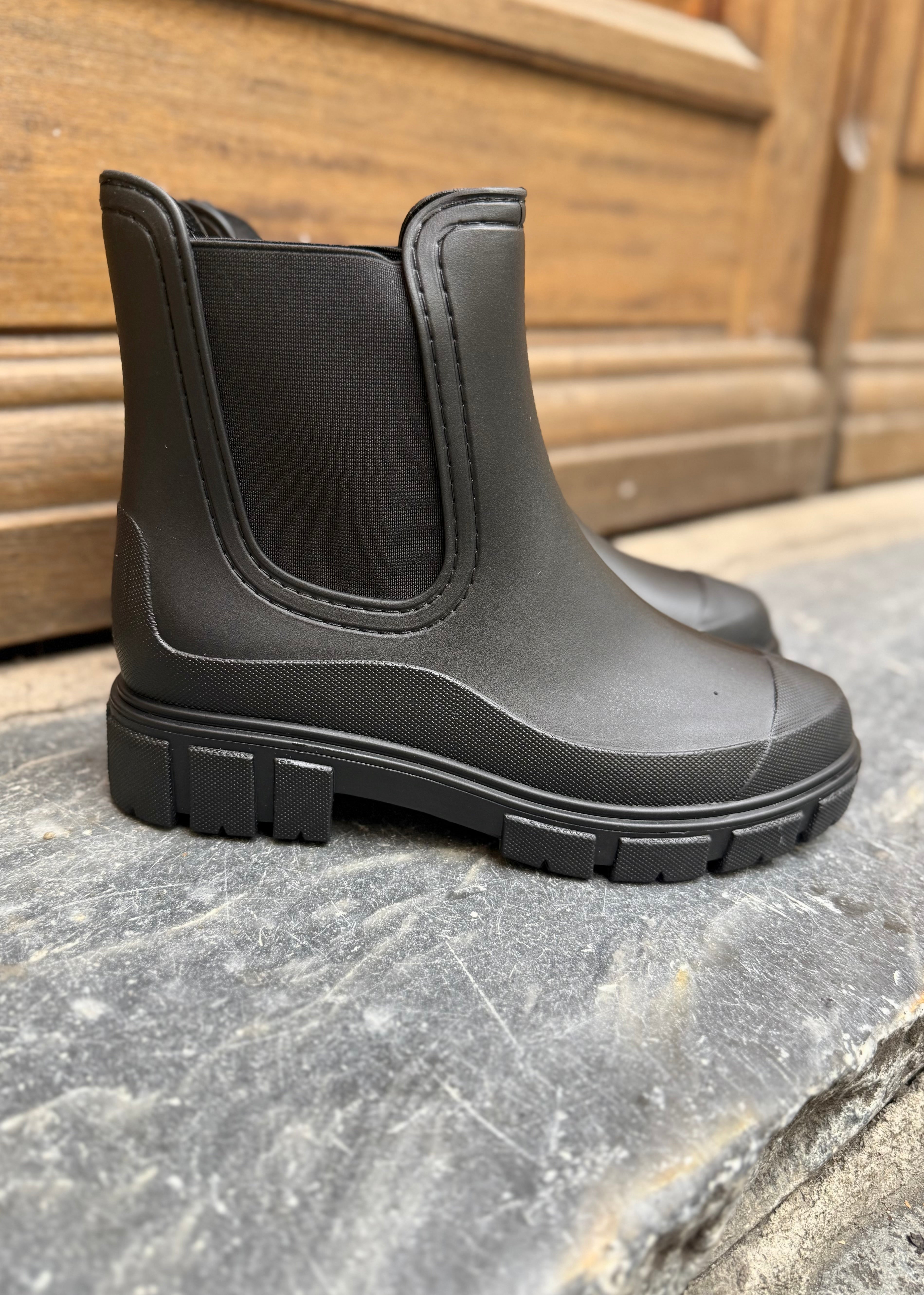 Bottines de pluie chelsea Noir L'adresse Corte