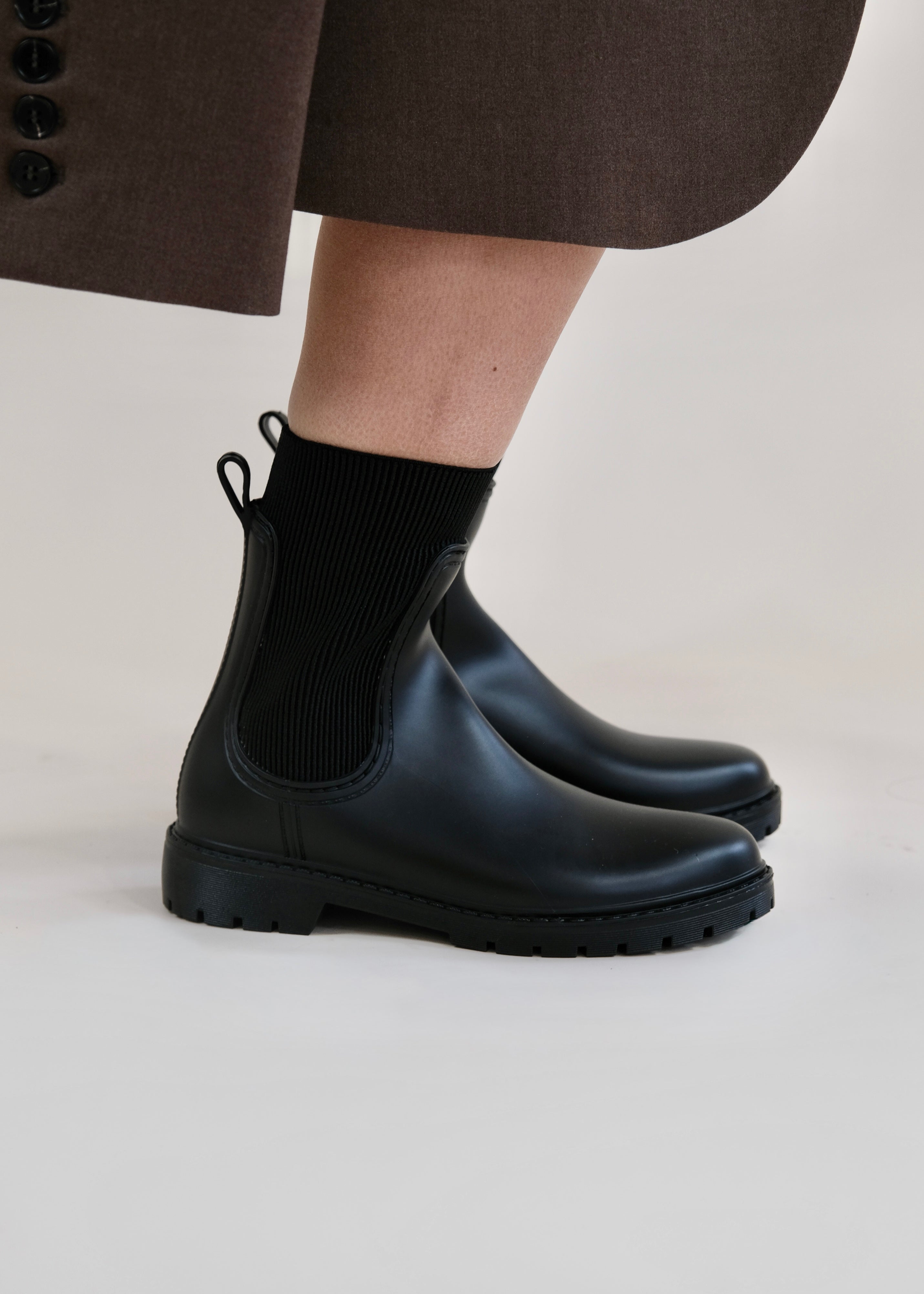 Bottines de pluie chelsea Noir L'adresse Corte