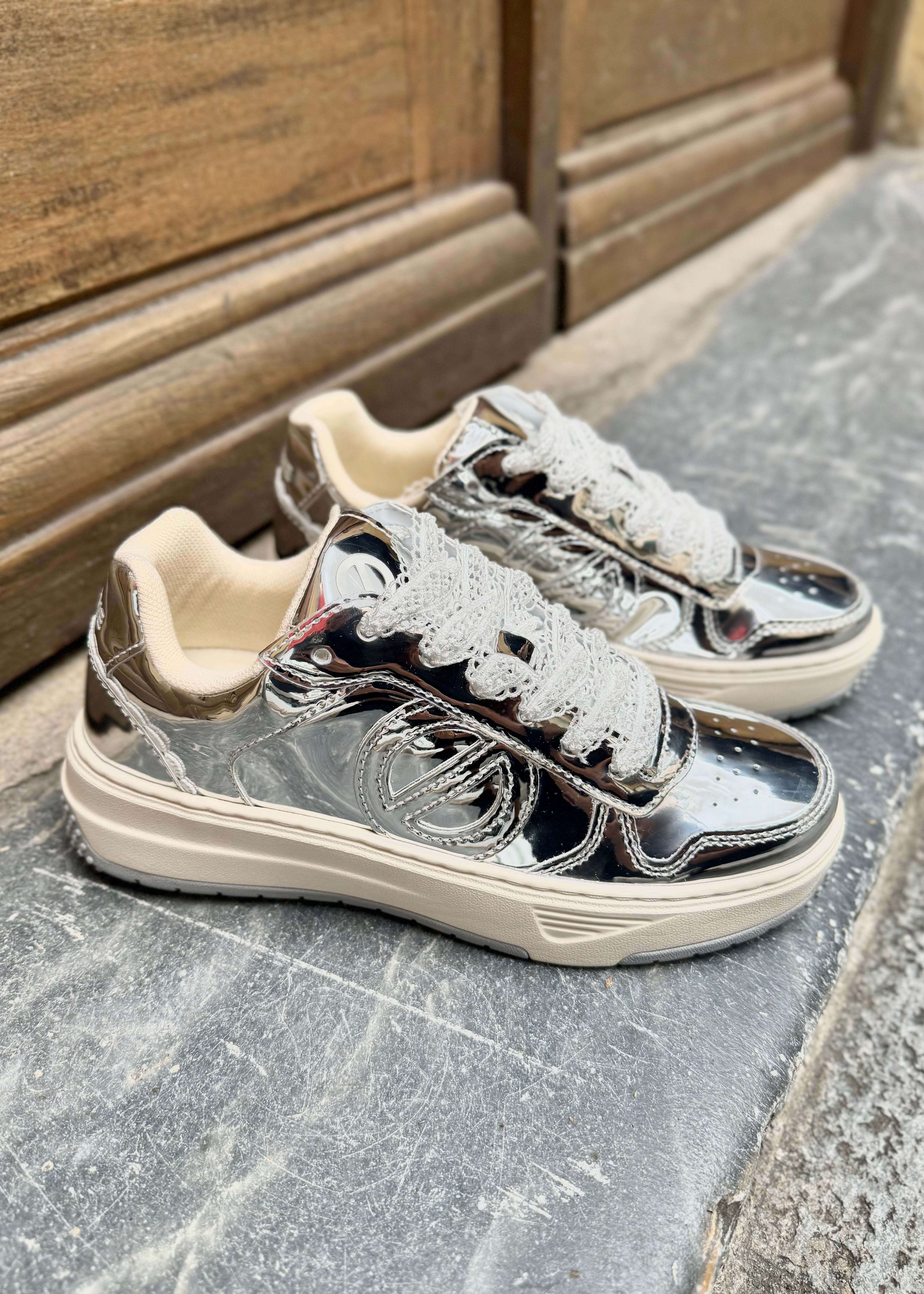 Baskets No Name Alison Sneaker - Silver/Mirror No Name