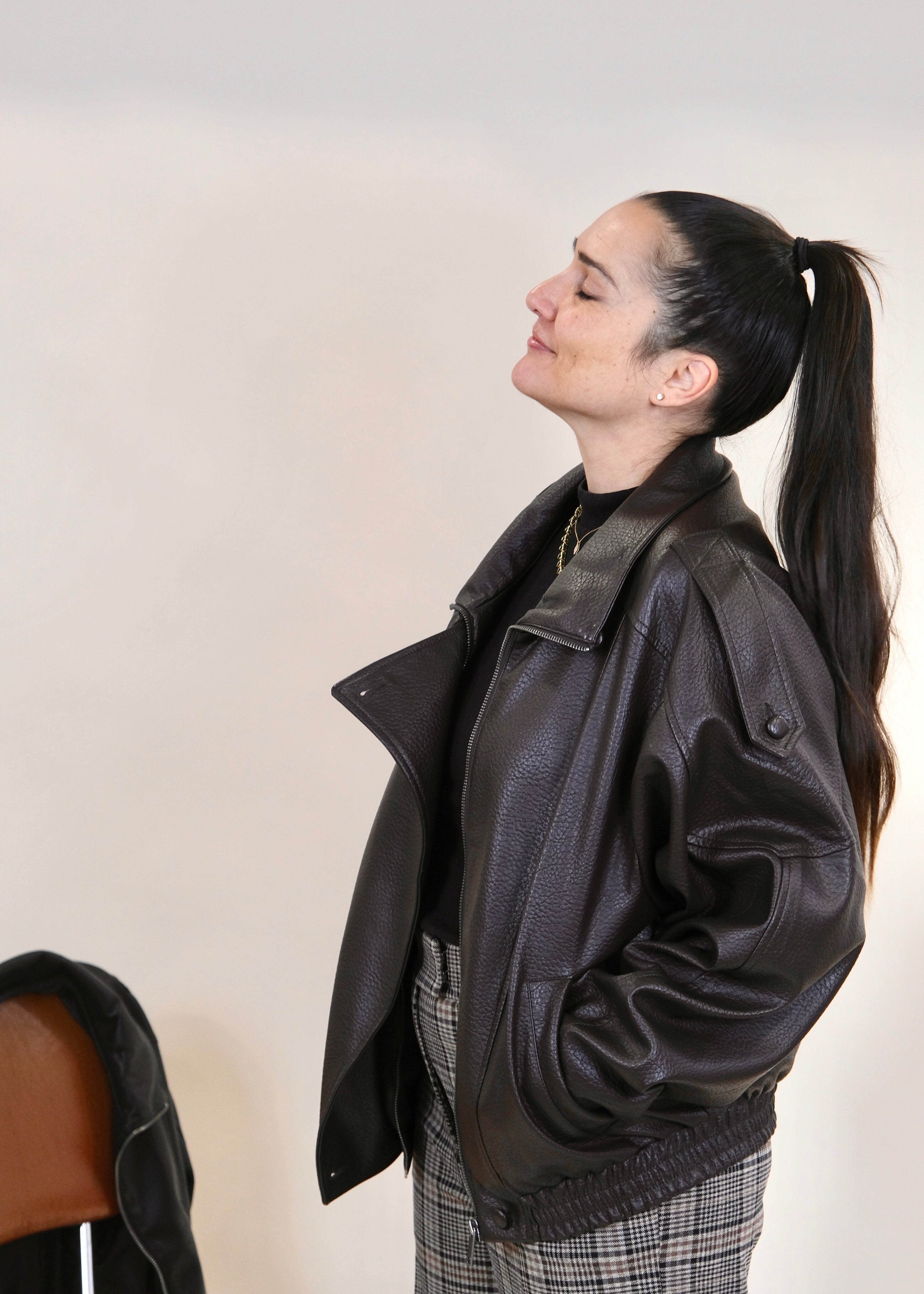 Blouson oversized FOLY chocolat L'adresse Corte