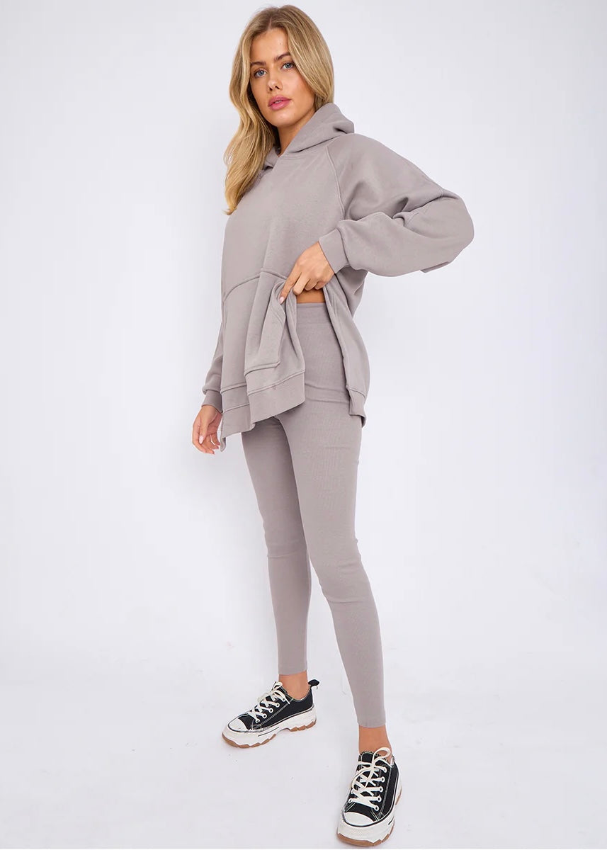 Ensemble oversized Sweat/legging gris clair L'adresse Corte