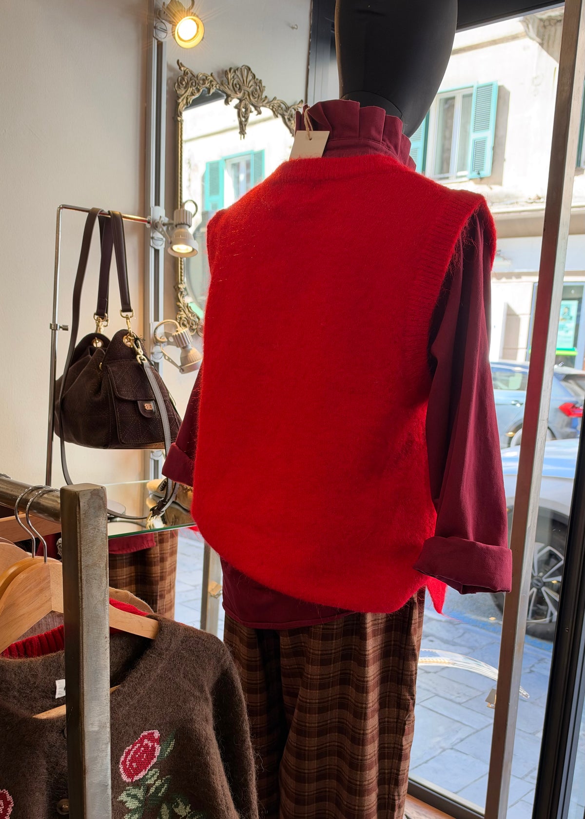 Gilet maille Talullah - sans manches Rouge