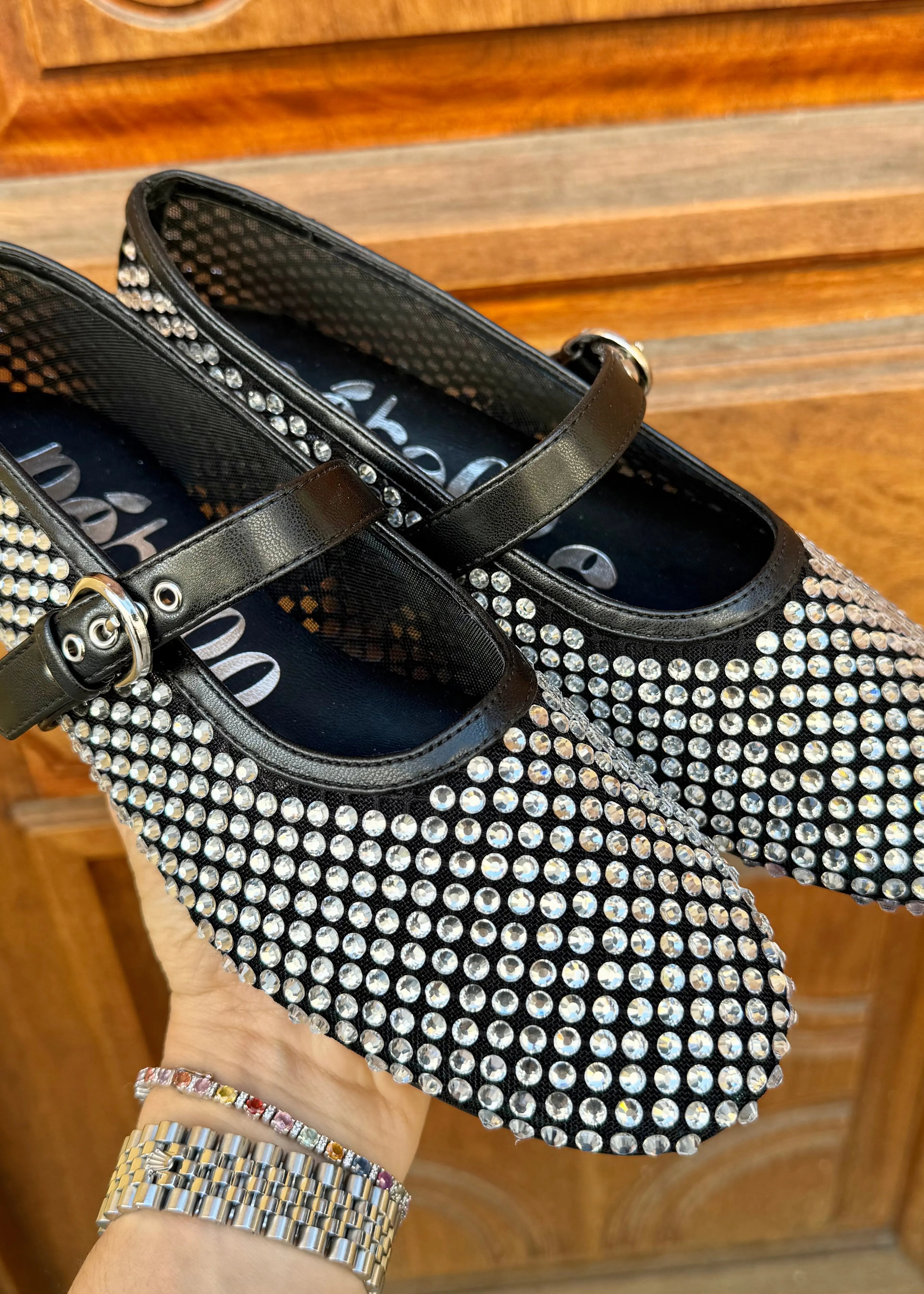 Ballerines Joa Noir et Strass L'adresse Corte