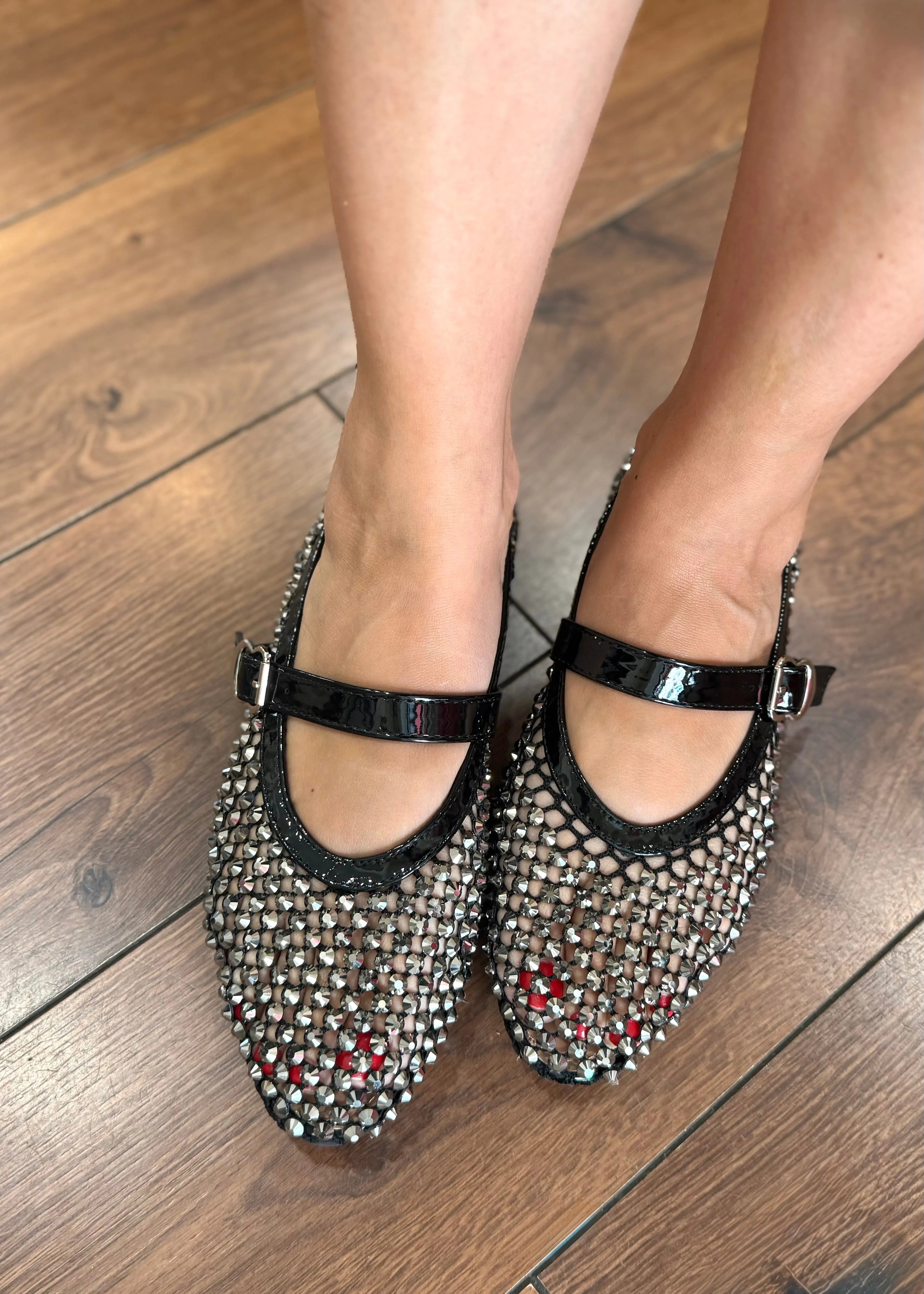 Ballerines NOA Black/Strass L'adresse Corte
