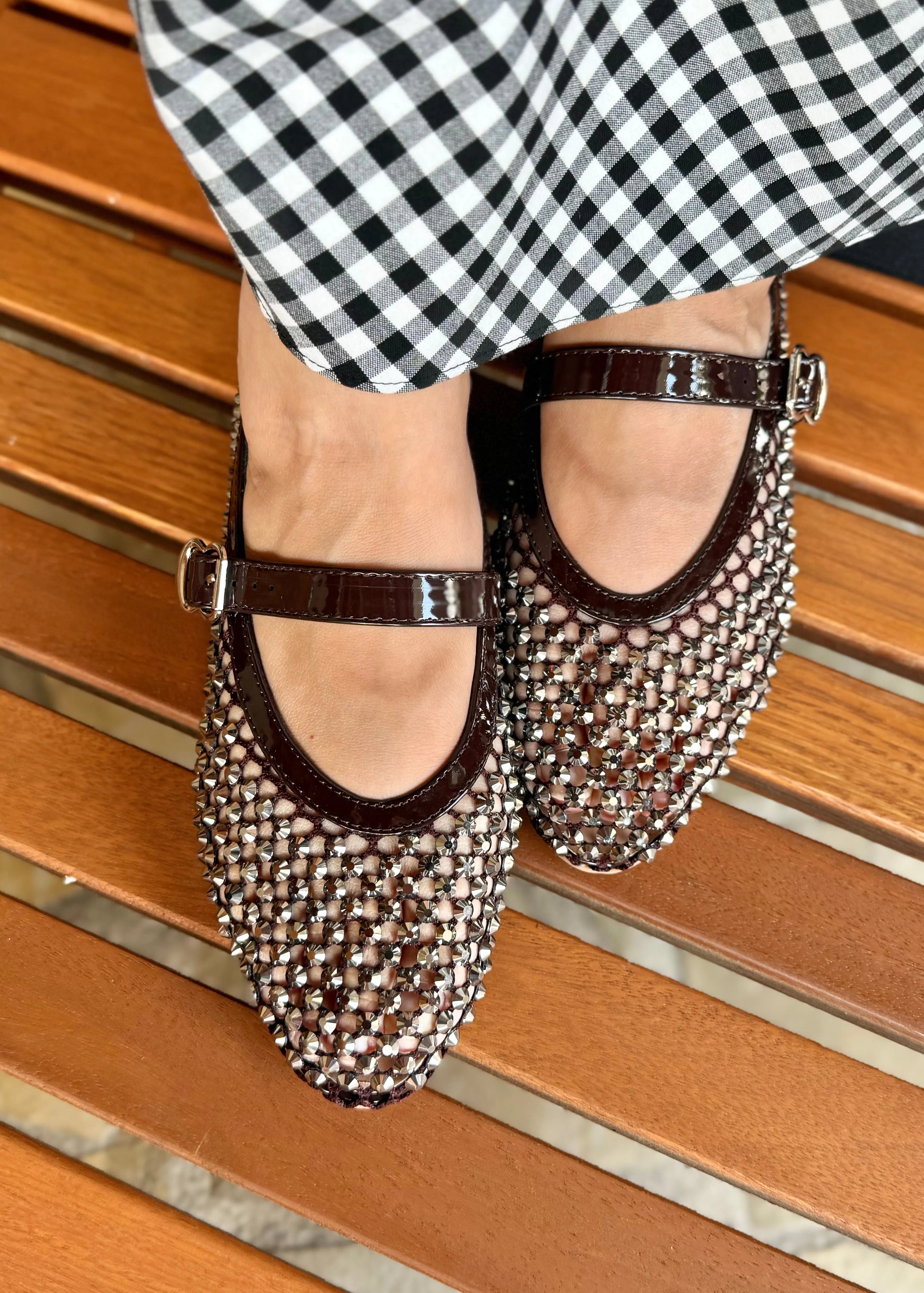 Ballerines NOA Brown/Strass L'adresse Corte