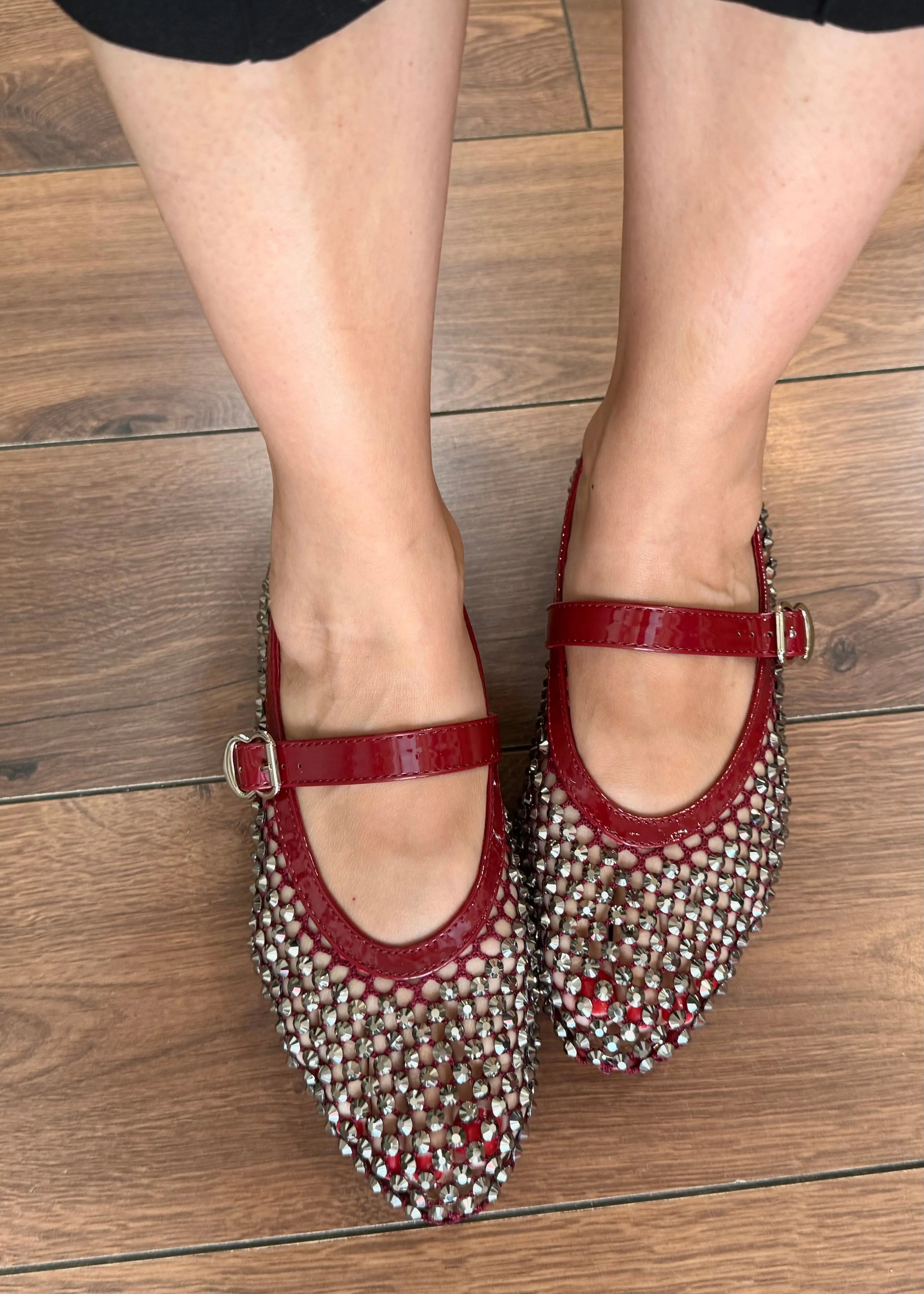 Ballerines NOA Wine/Strass L'adresse Corte