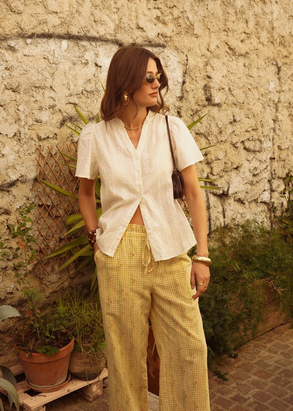 Blouse Paloma broderies écru L'adresse Corte