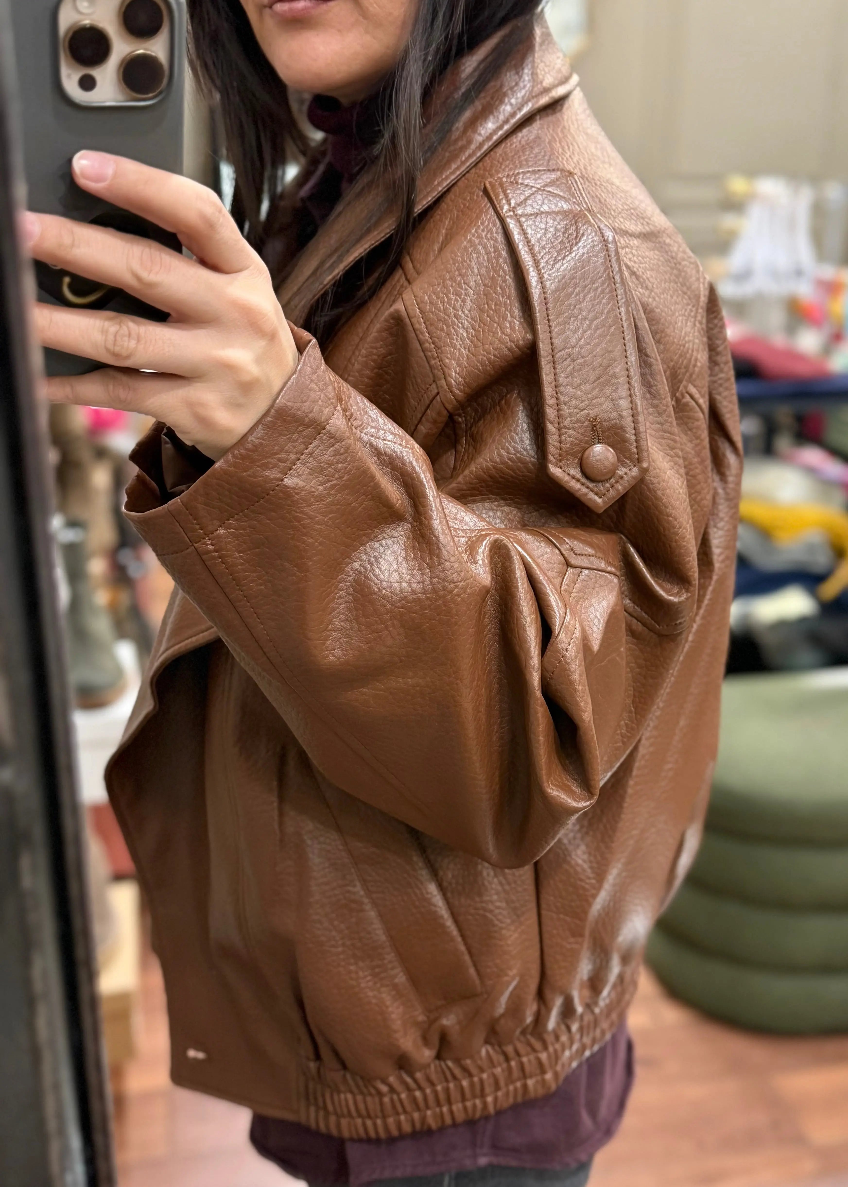 Blouson oversized FOLY Cognac L'adresse Corte