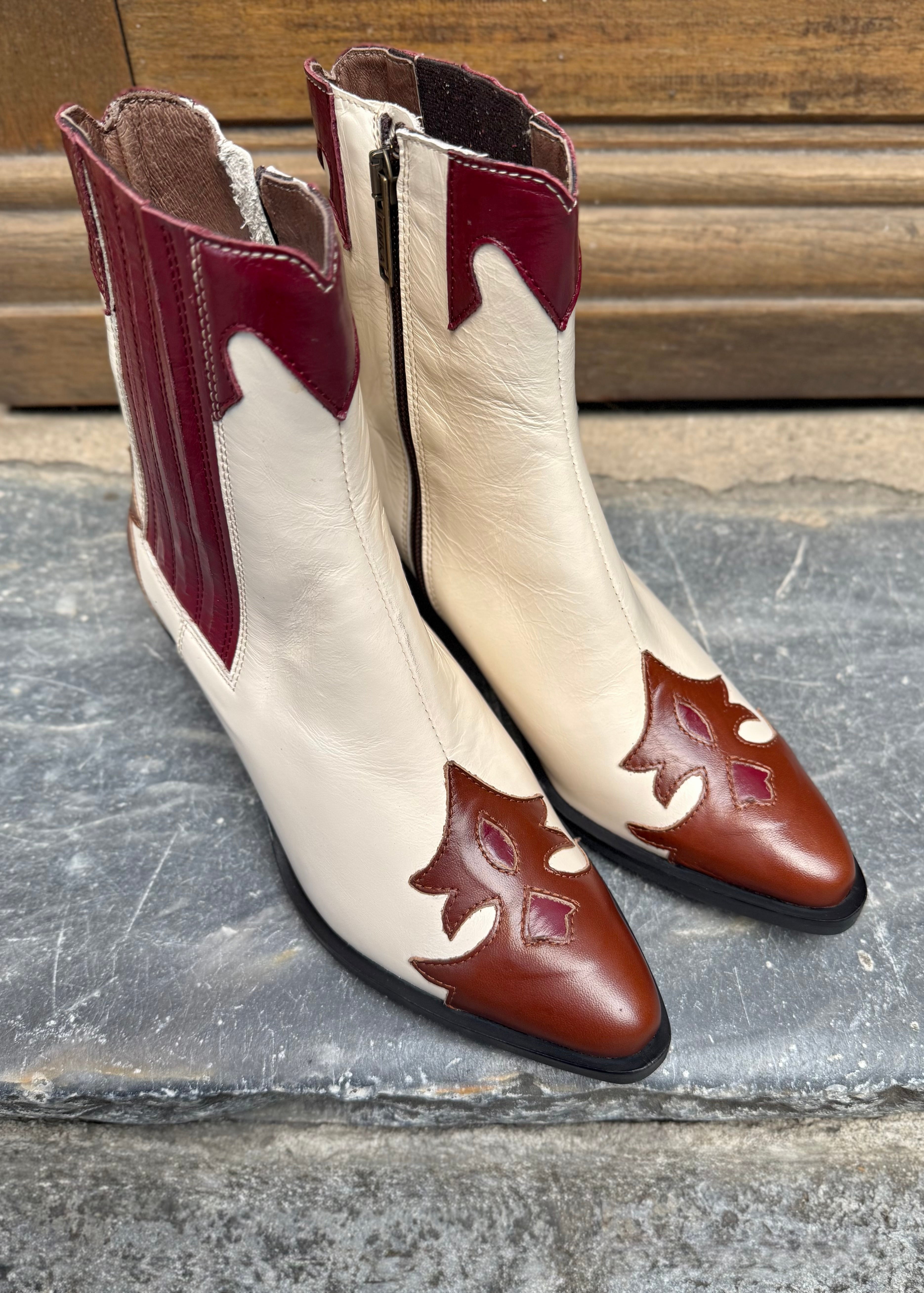 Bottines santiag Minka Jamais bordeaux Minka Design