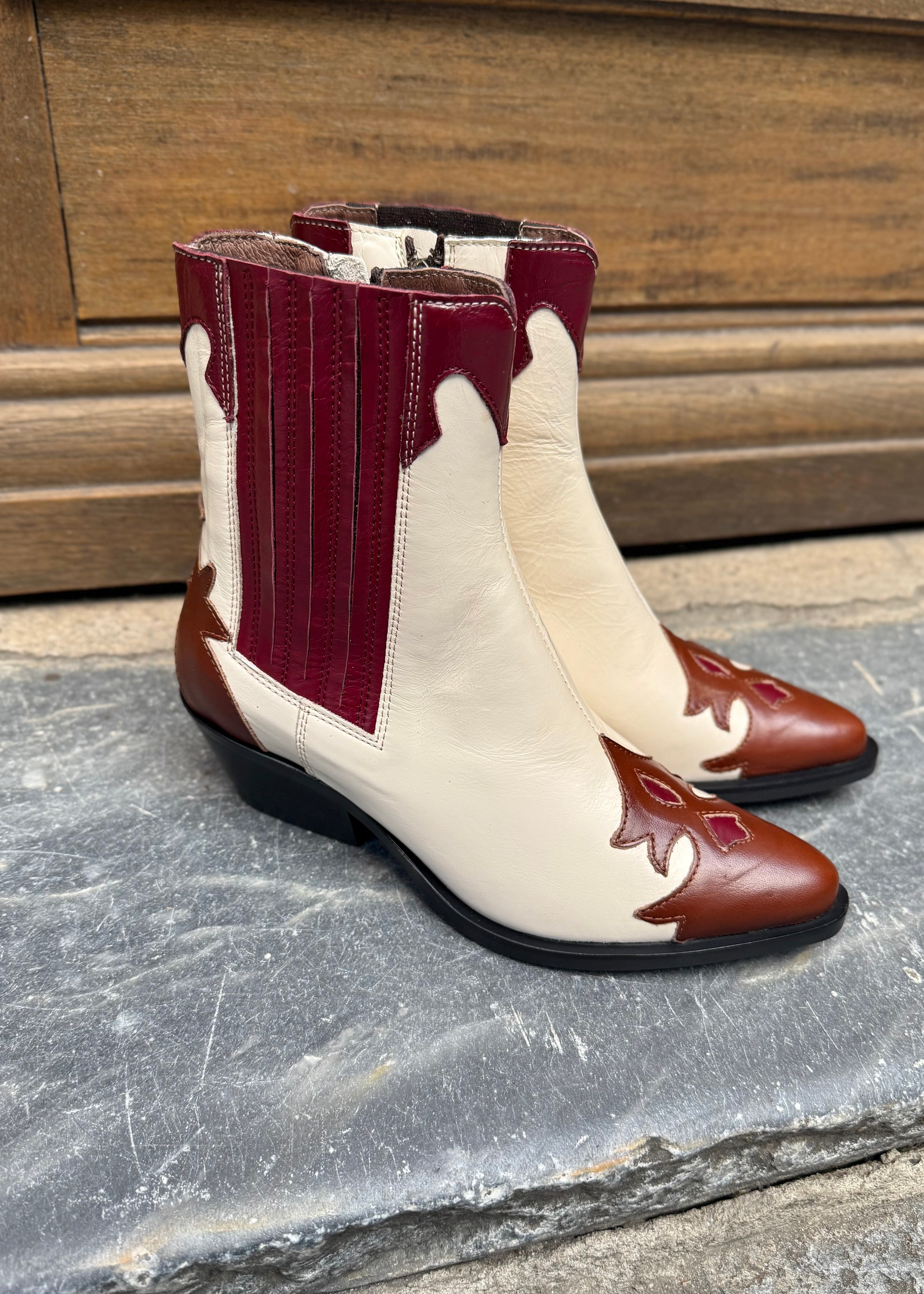 Bottines santiag Minka Jamais bordeaux Minka Design