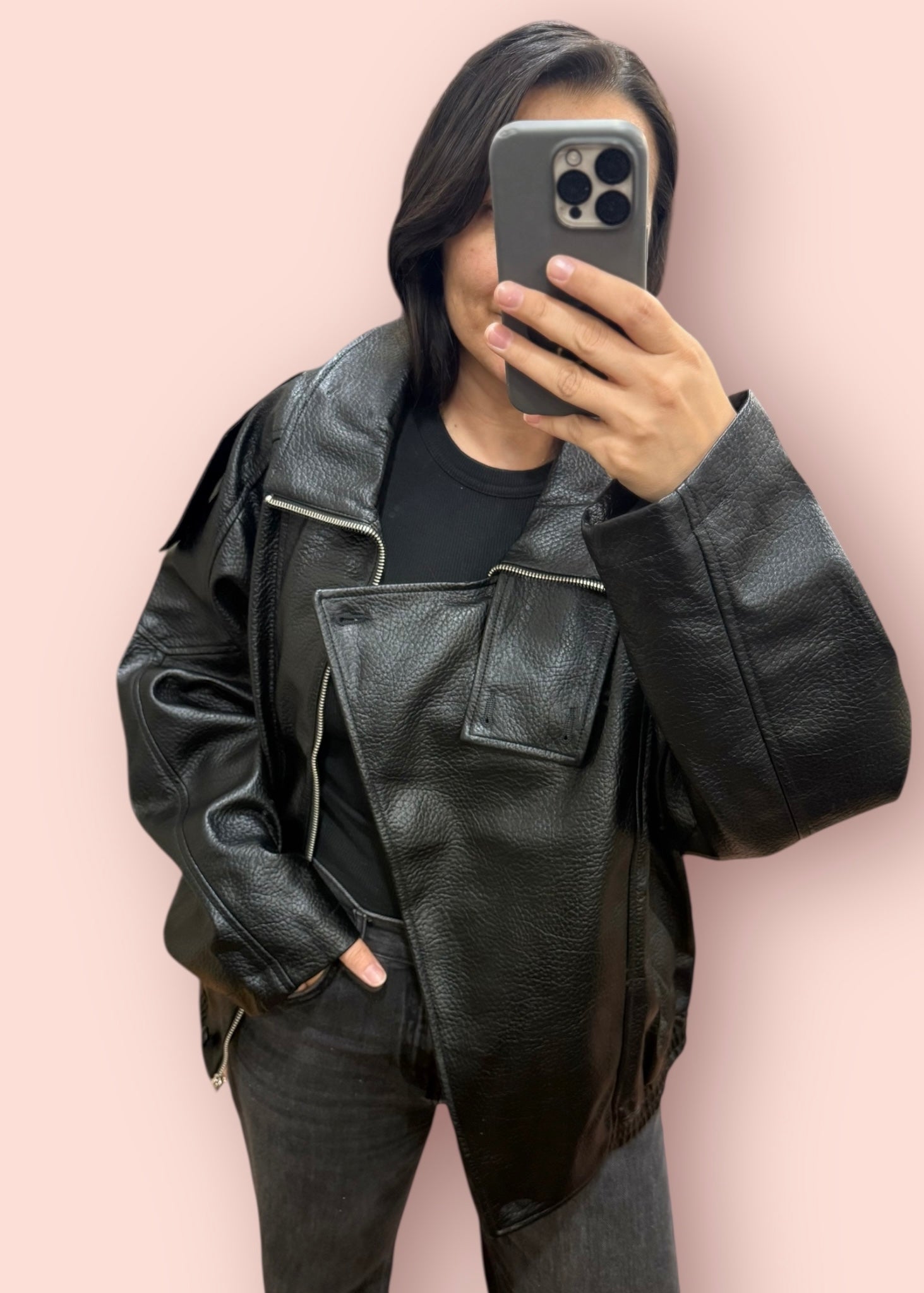 Blouson oversized FOLY noir L'adresse Corte