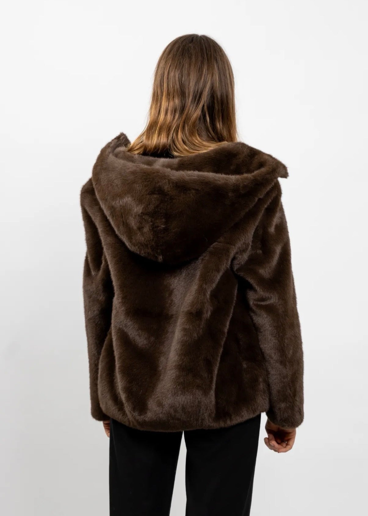 Veste à capuche - Fausse fourrure Marron KZELL PARIS