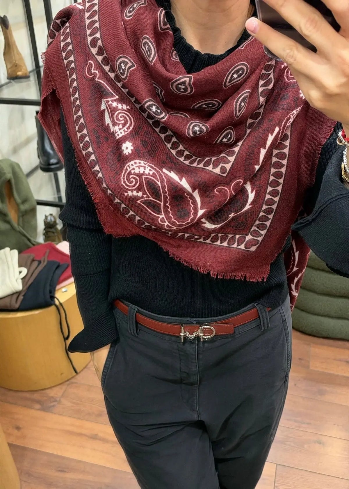 Foulard maxi carré K27 Paisley LINETA