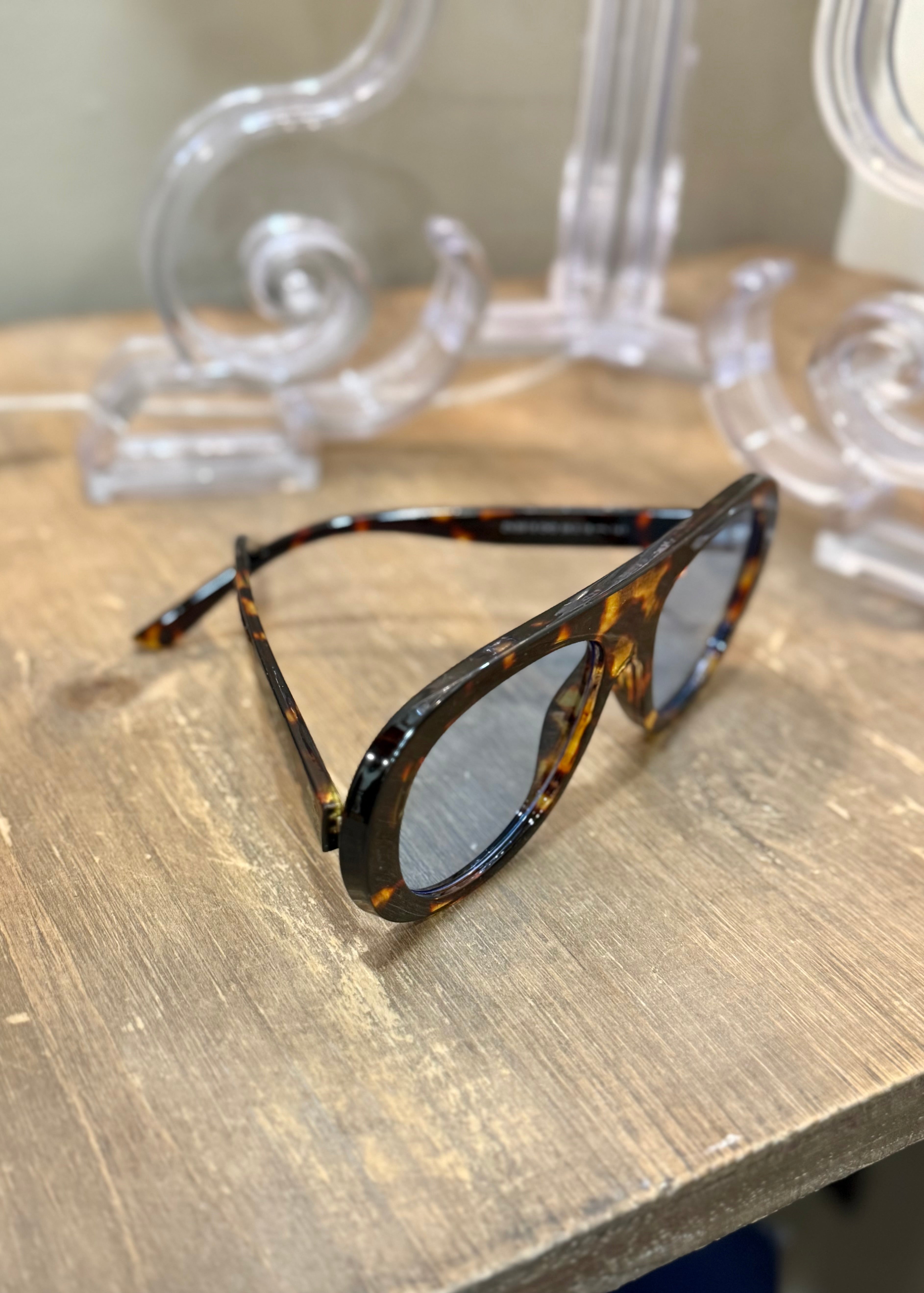 Lunettes tendance écaille/verre bleu L'adresse Corte