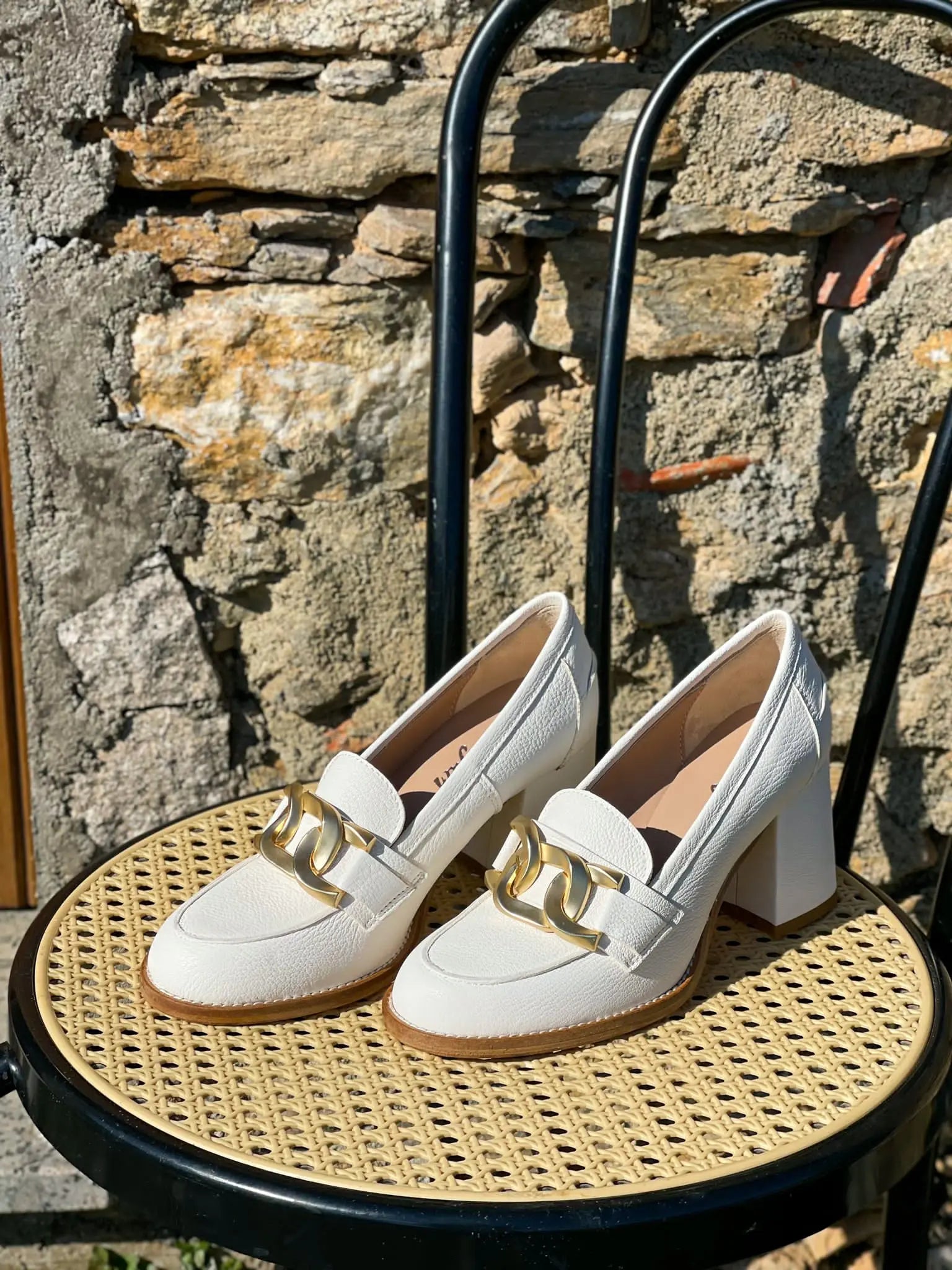 Mocassins à talons Semerdjian E861E3 Blanc Mocassins à talons