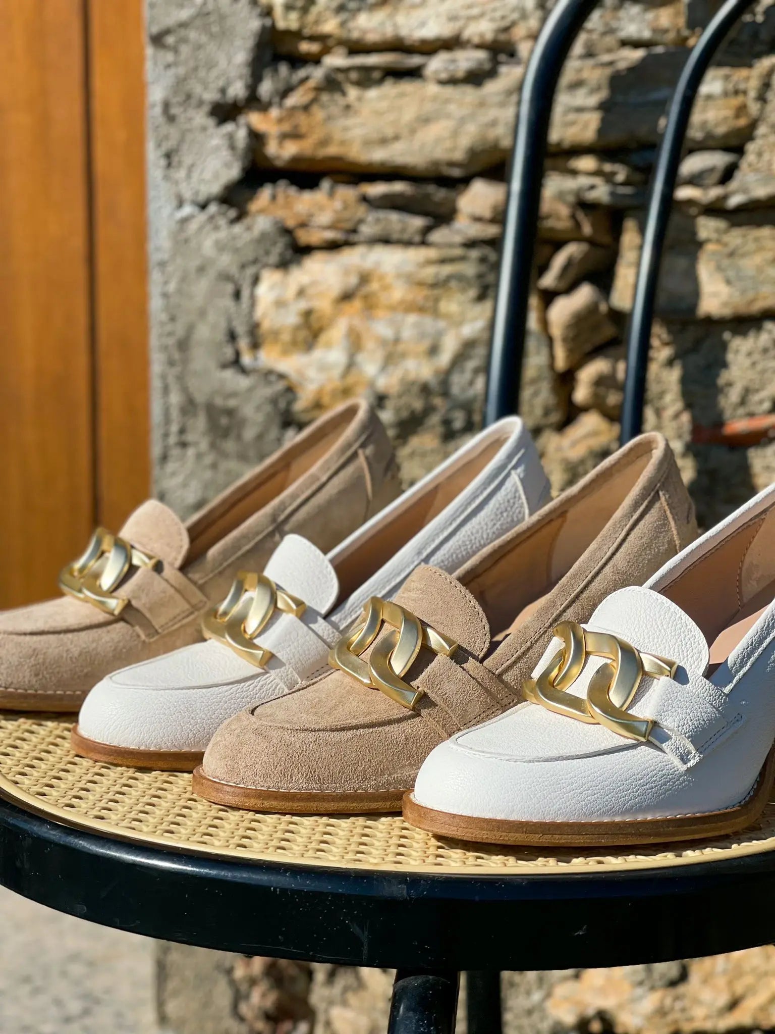 Mocassins à talons Semerdjian E861E3 Blanc Mocassins à talons