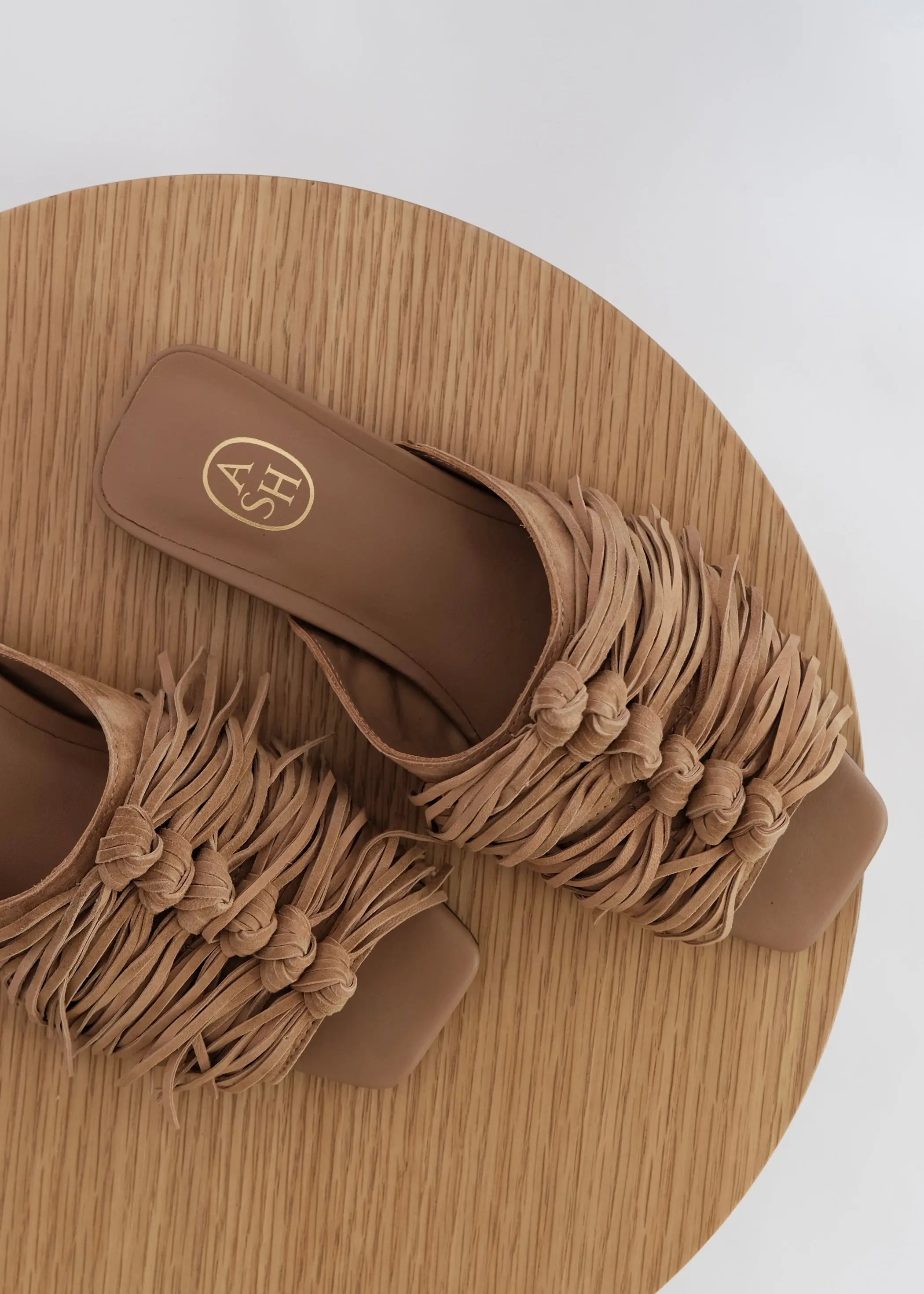 Mules Ash Brigitte Moka fringe Ash