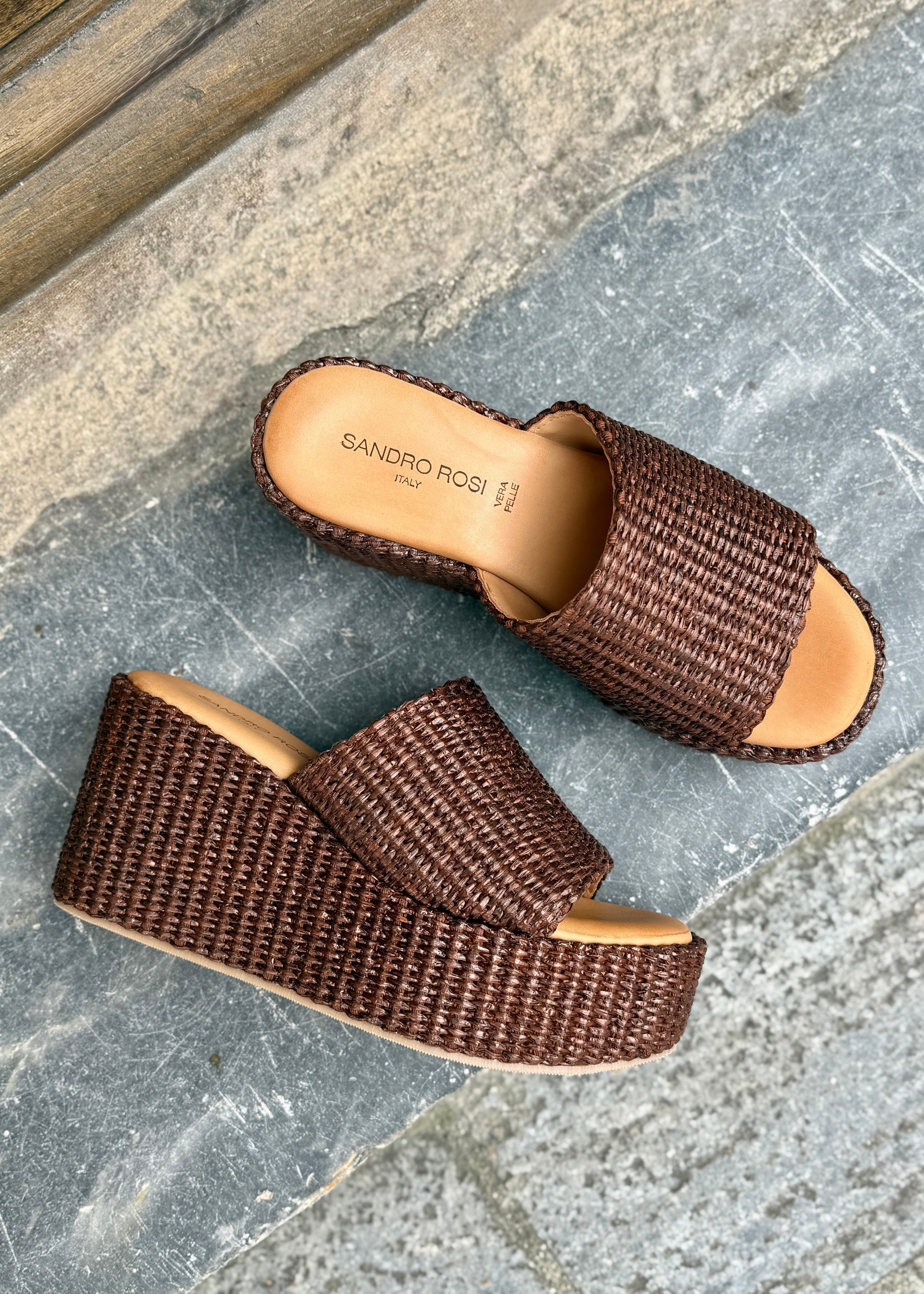 Mules compensées Sandro Rosi Marron Sandro Rosi