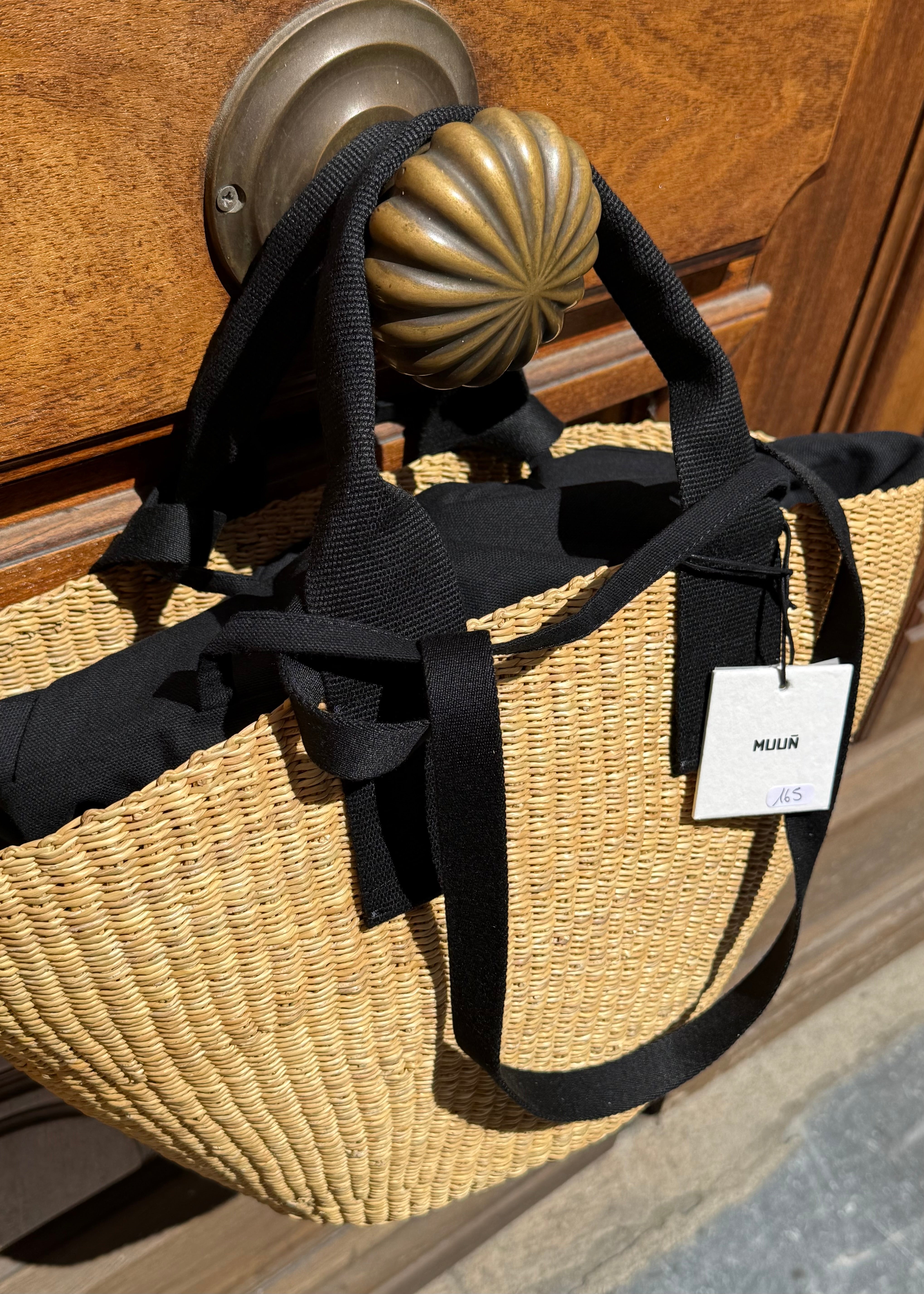 Panier Muuñ Abou - Natural - Black Handles Muun