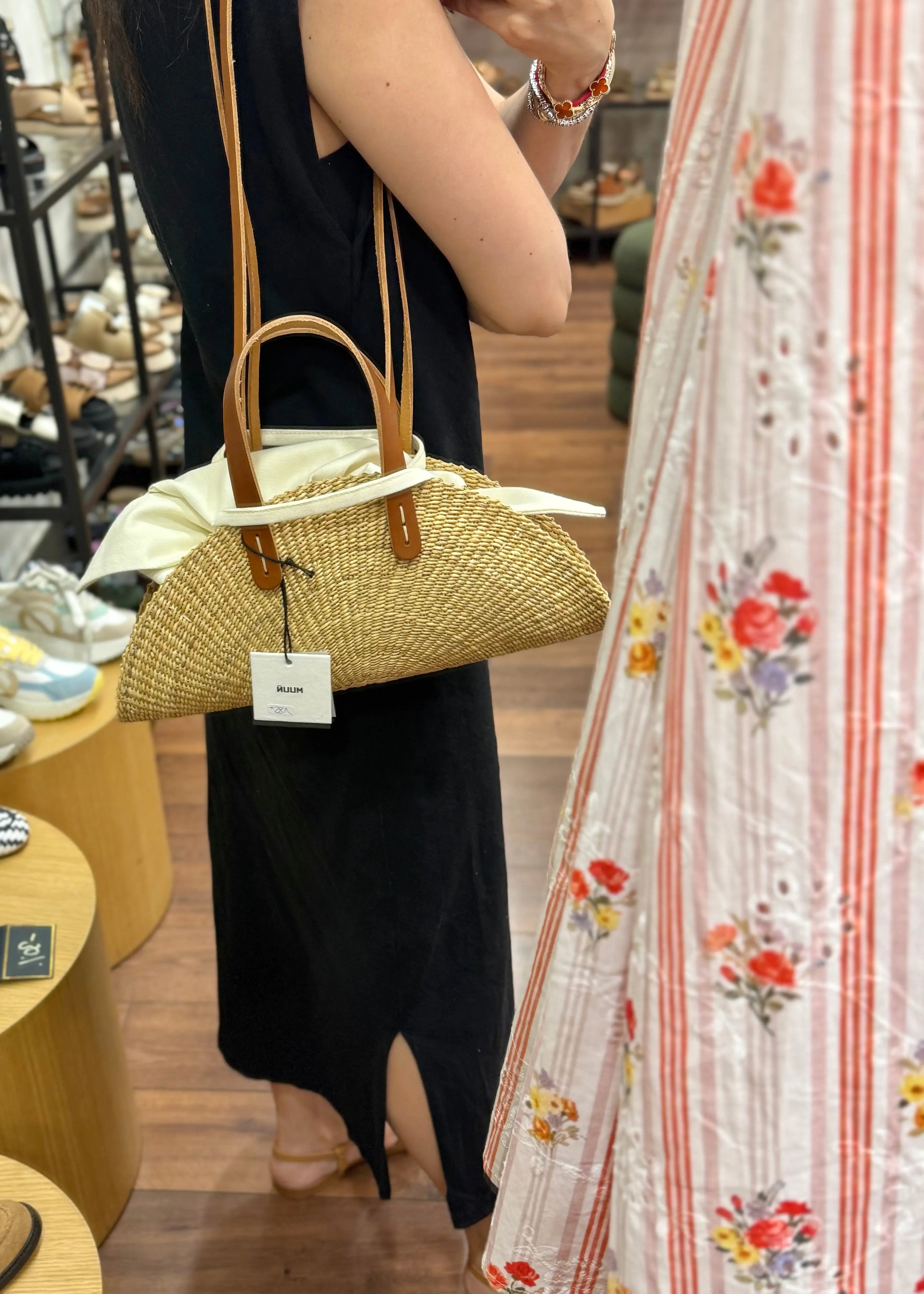 Panier Muuñ Bimba - Naturel - Anses cuir Tan Muuñ