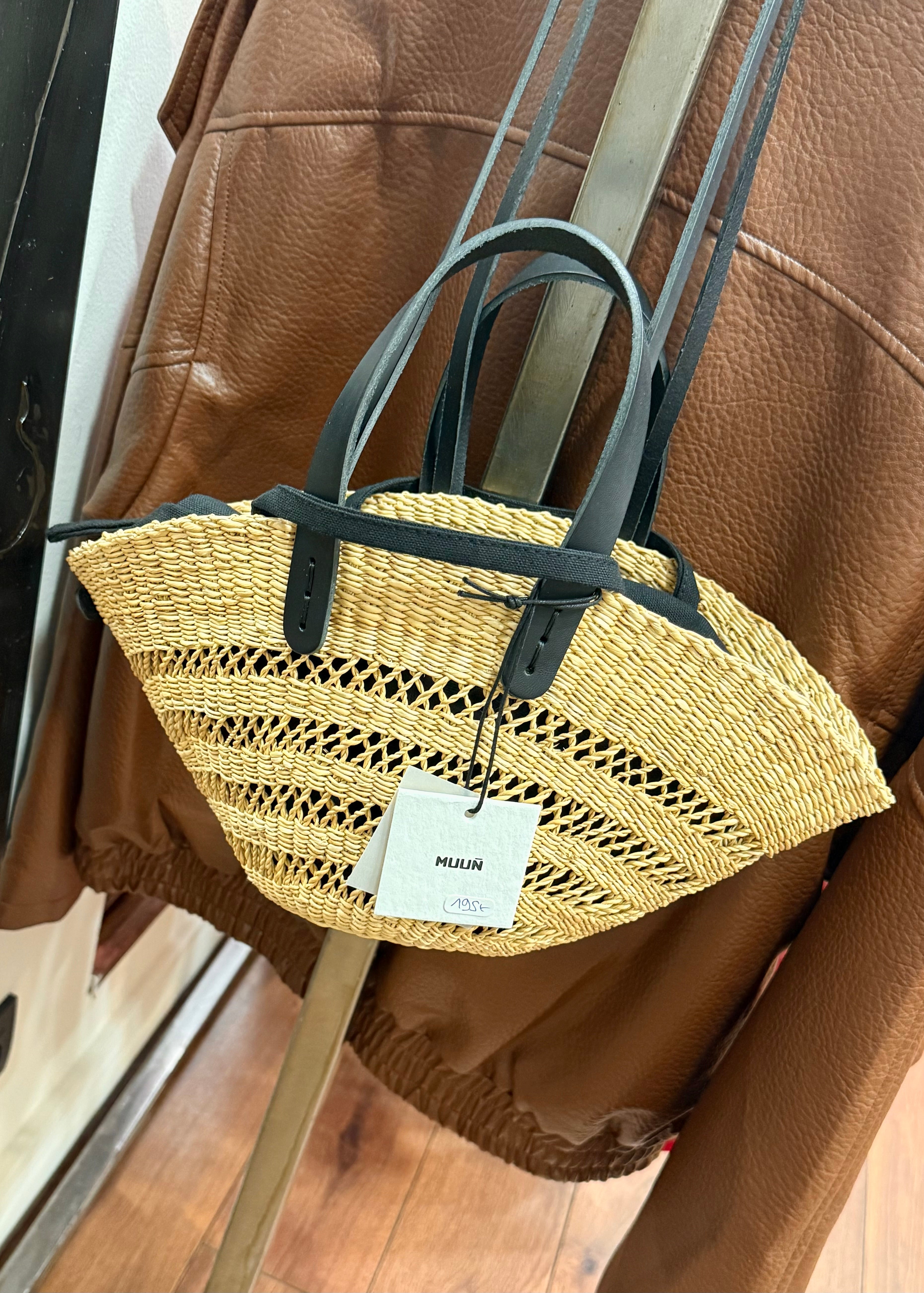 Panier Muuñ Mini Chantelle - Natural - Black Handles Muuñ