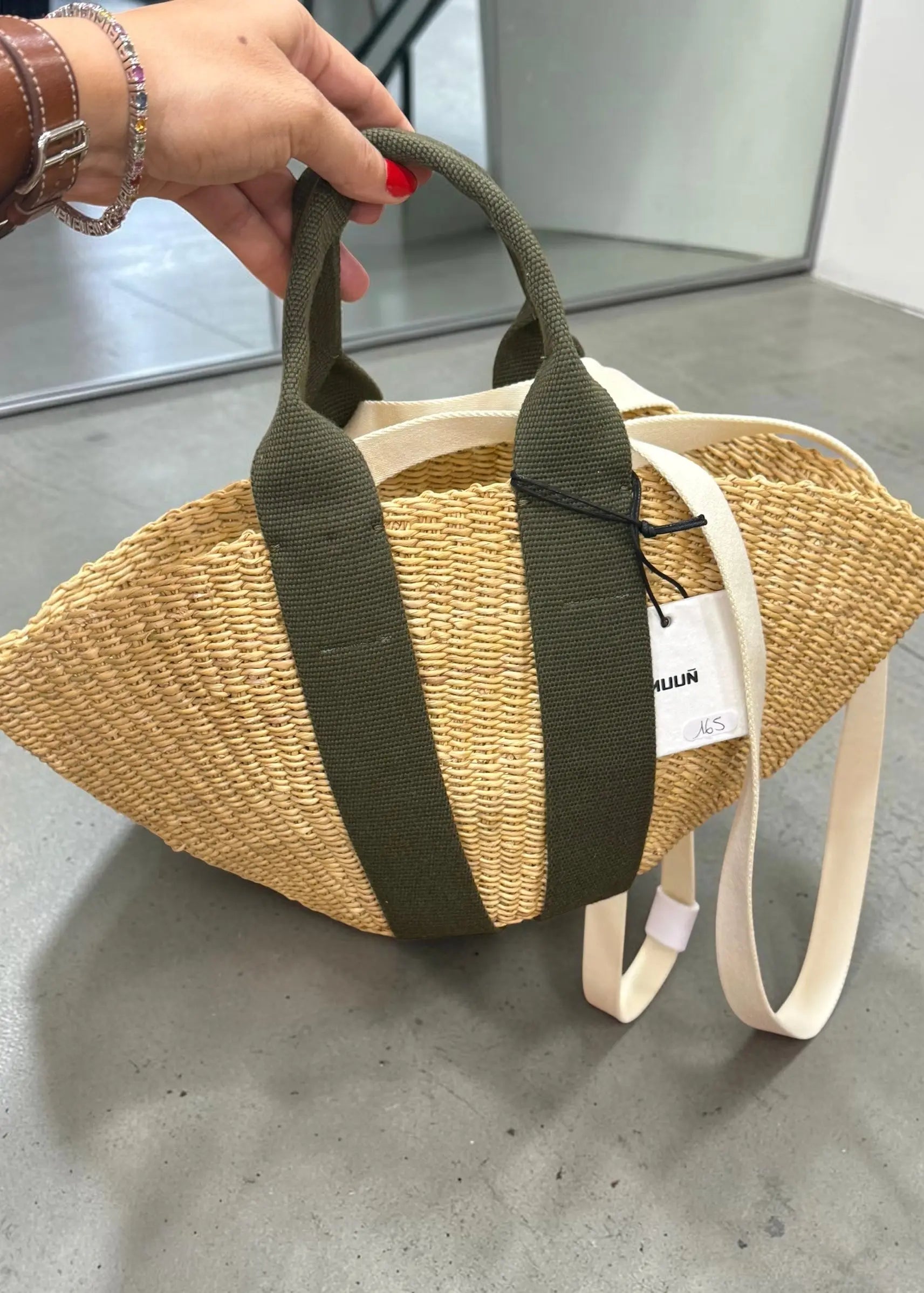 Panier Muuñ Mini Sophie - Natural - Kaki Handles Muuñ