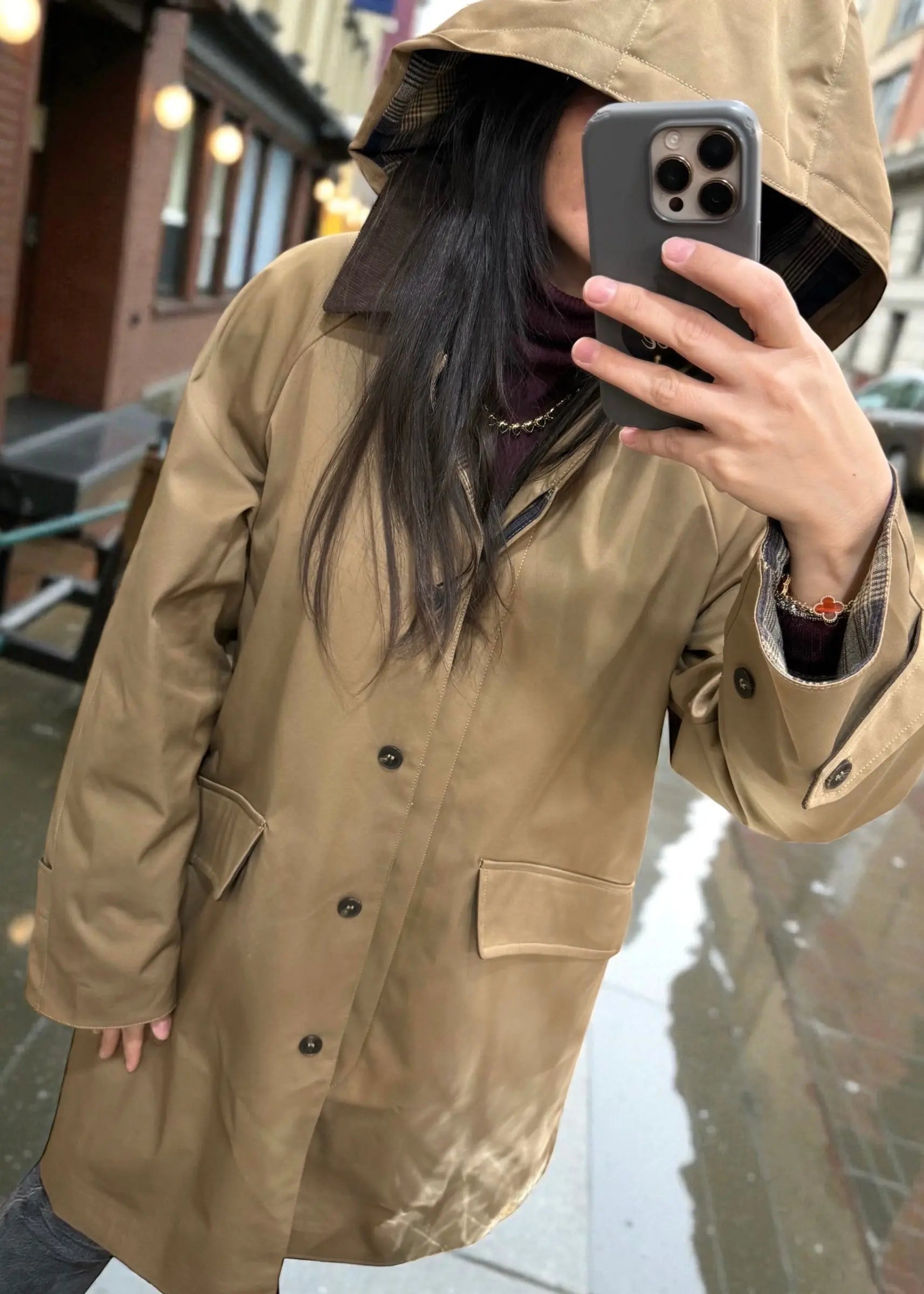 Parka oversized LOLA camel L'adresse Corte
