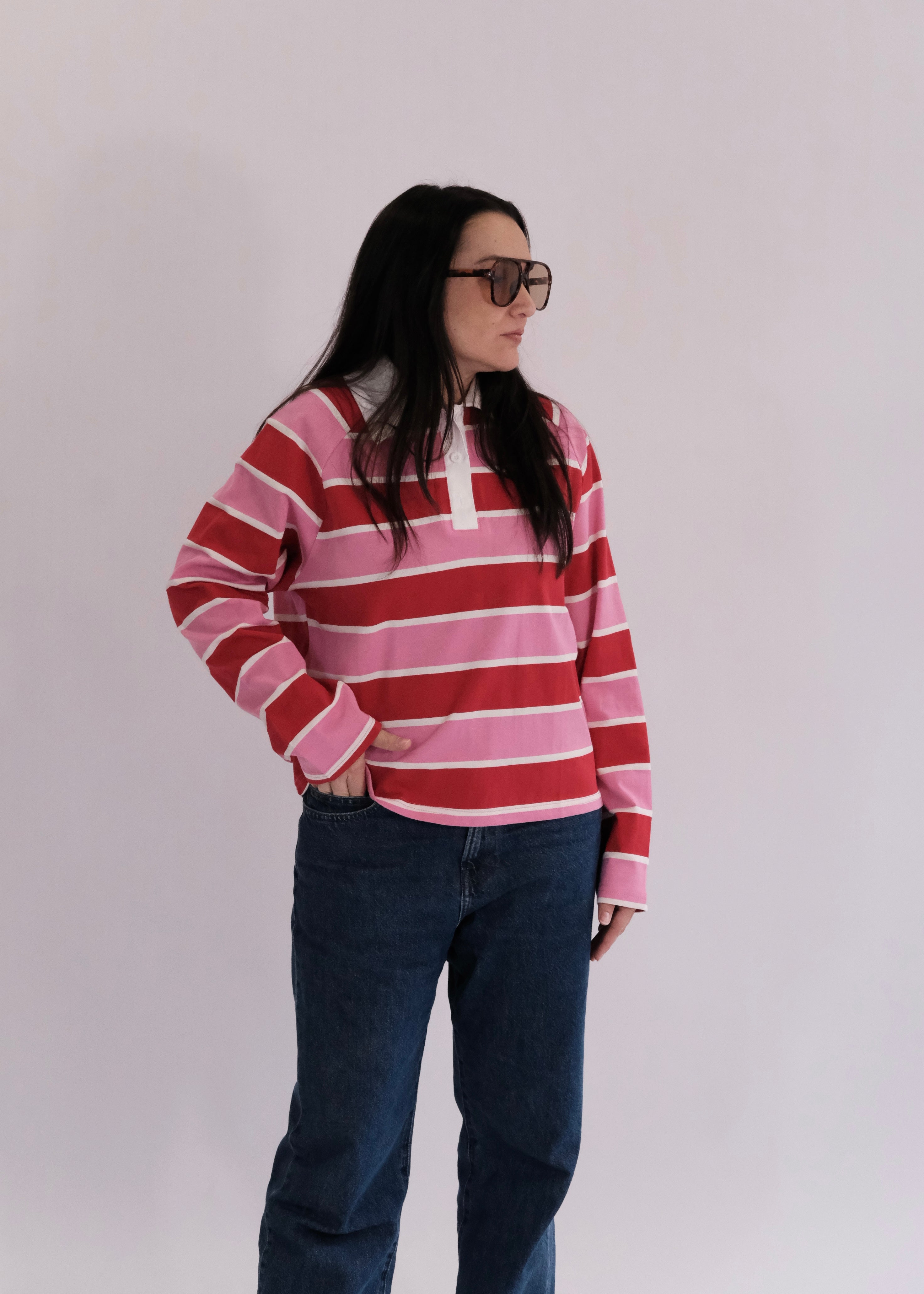 Polo rayé rose AXEL L'adresse Corte