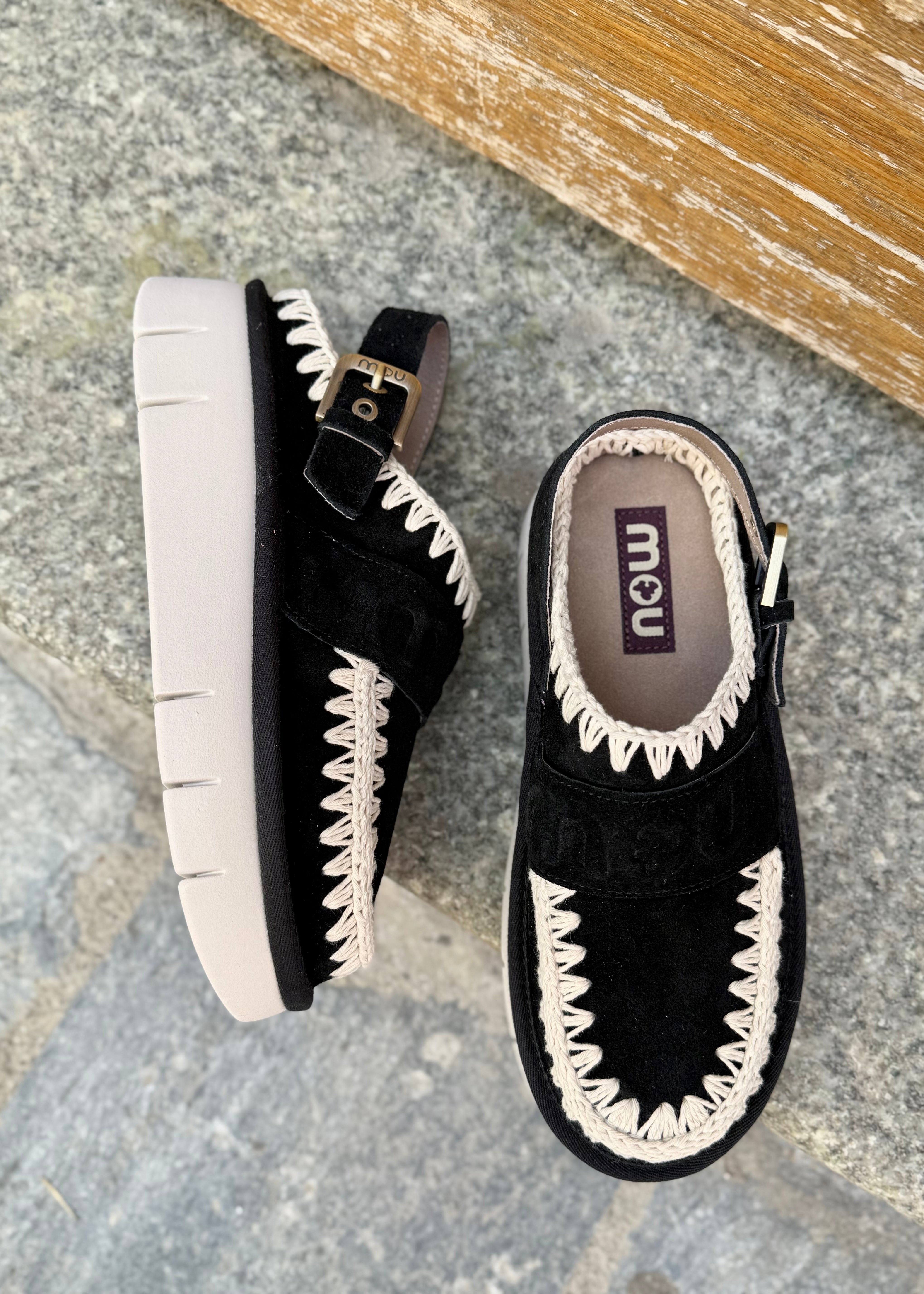 Sabots Mou Clog Bounce Black/White Mou footwear