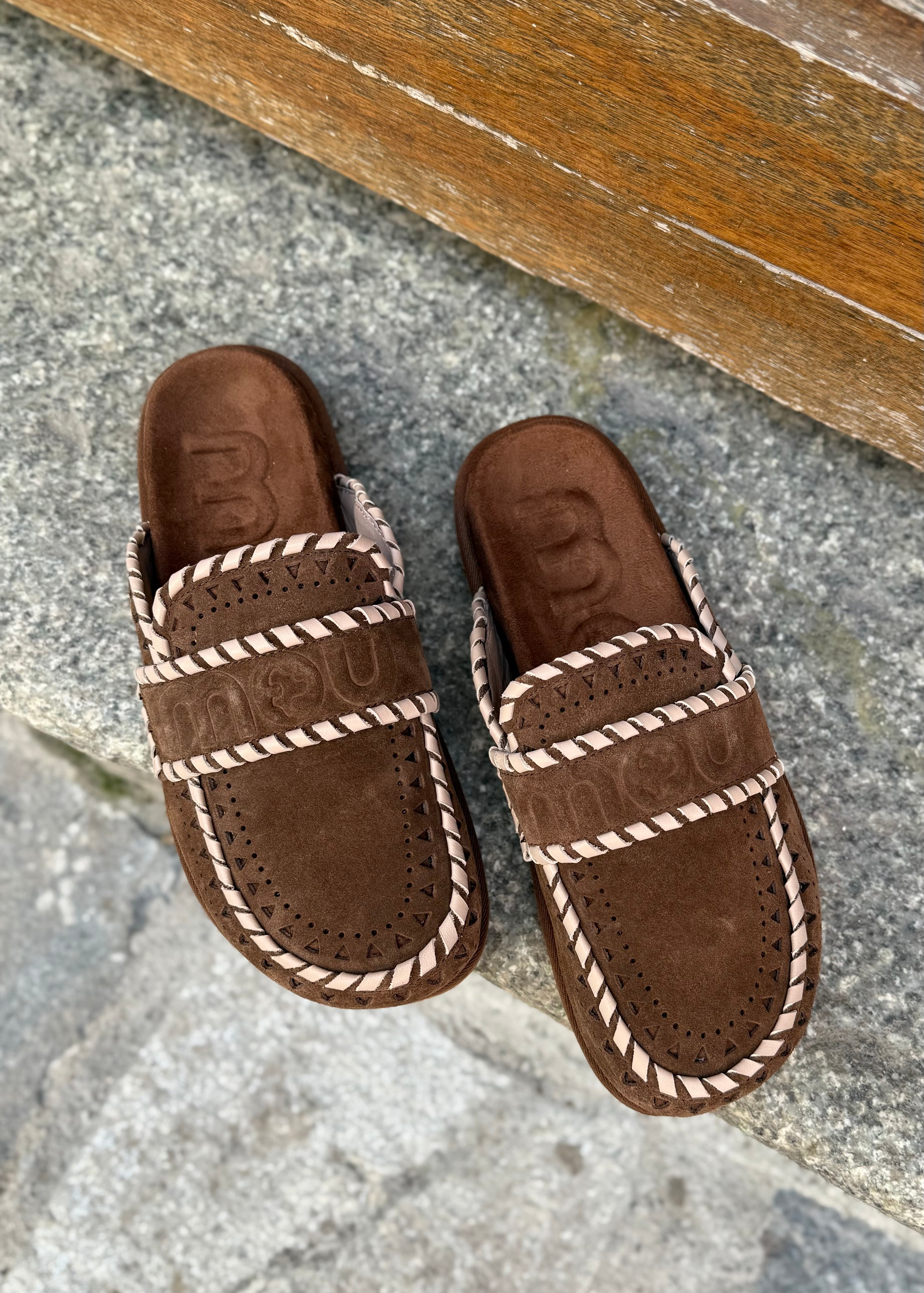 Sabots Mou Low bio Stitchin Nut Brown Mou footwear