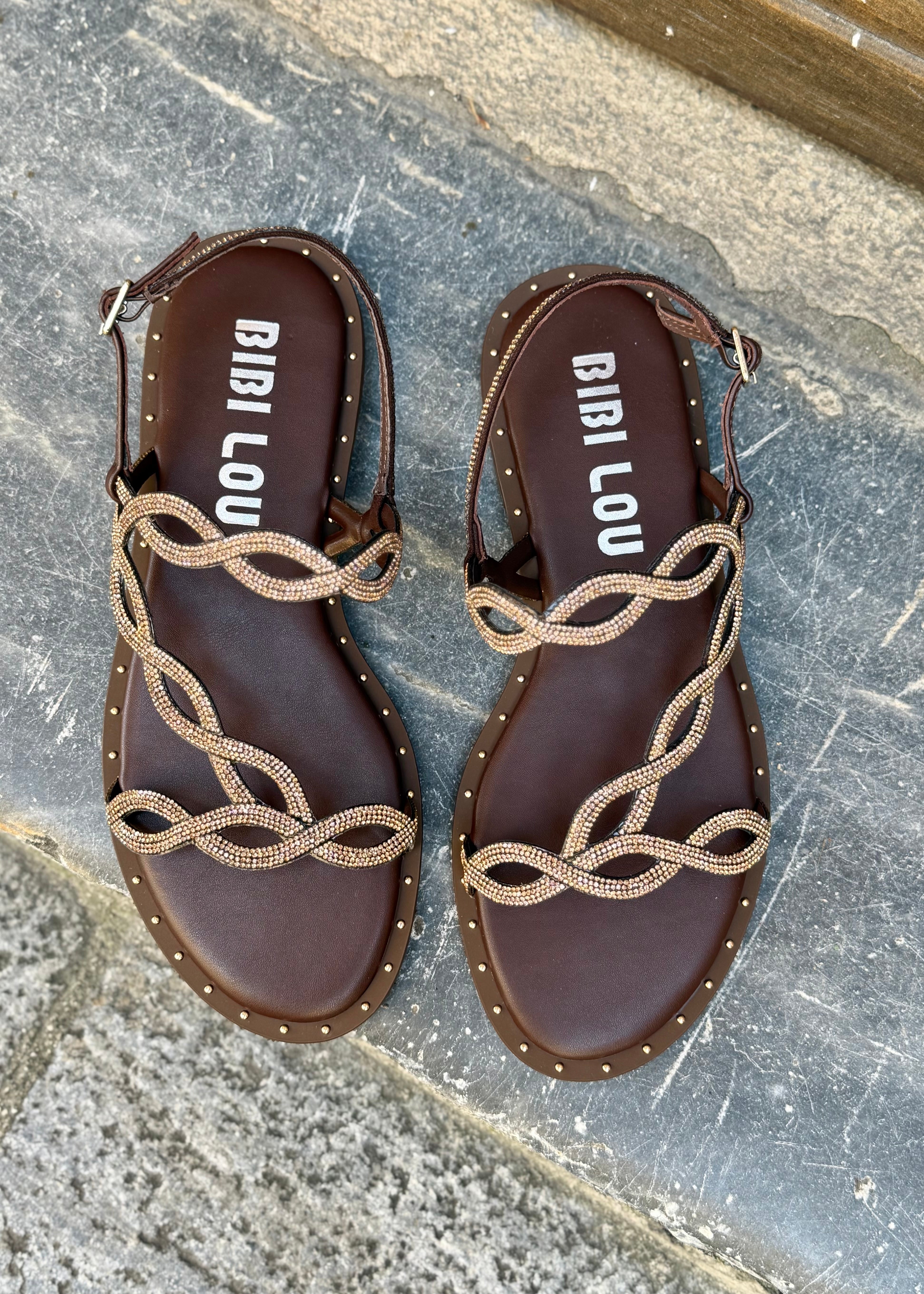 Sandales Bibi Lou Illion Marron strass Bibi Lou