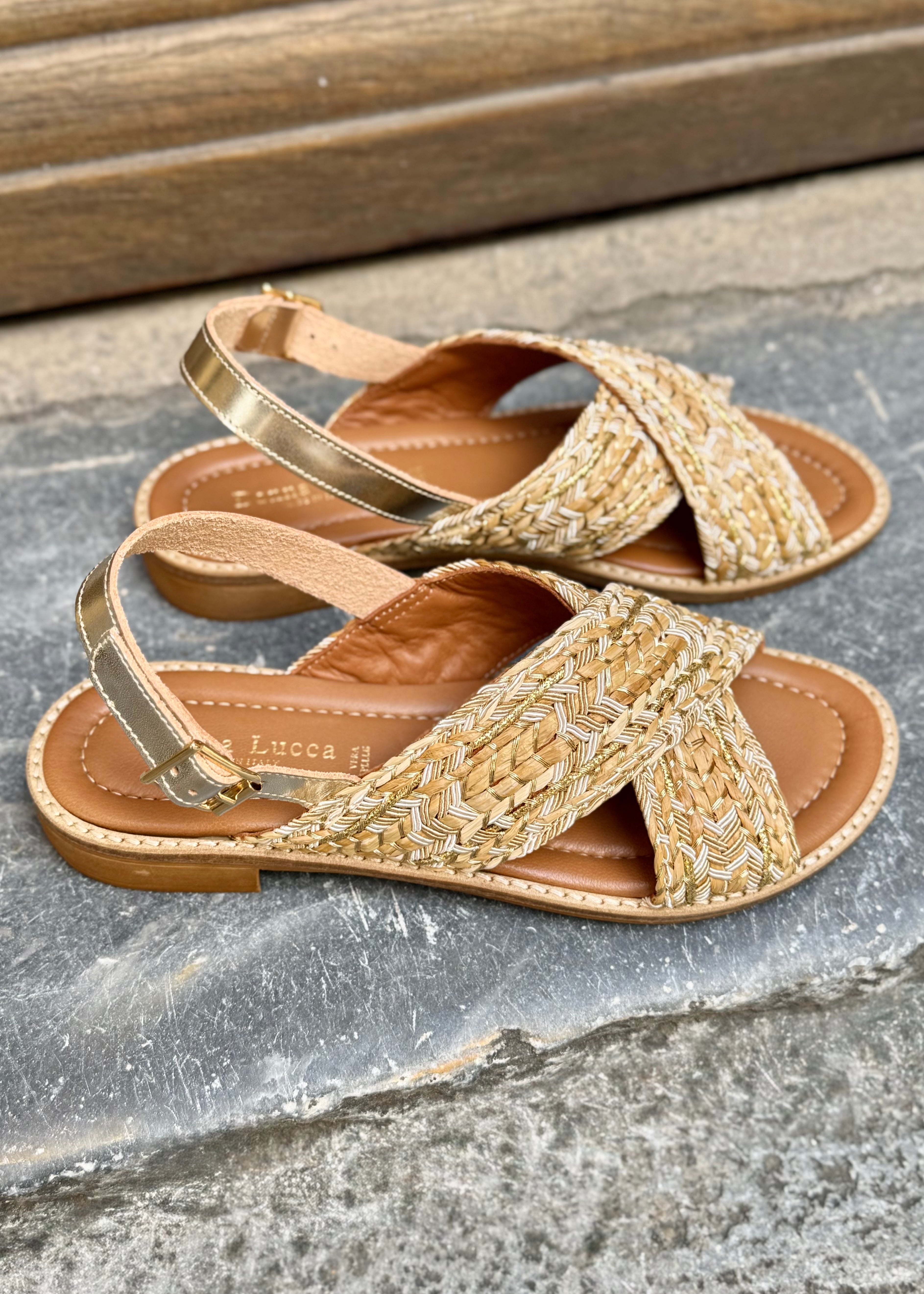 Sandales Donna Lucca 1813 raphia naturel/Or Donna Lucca