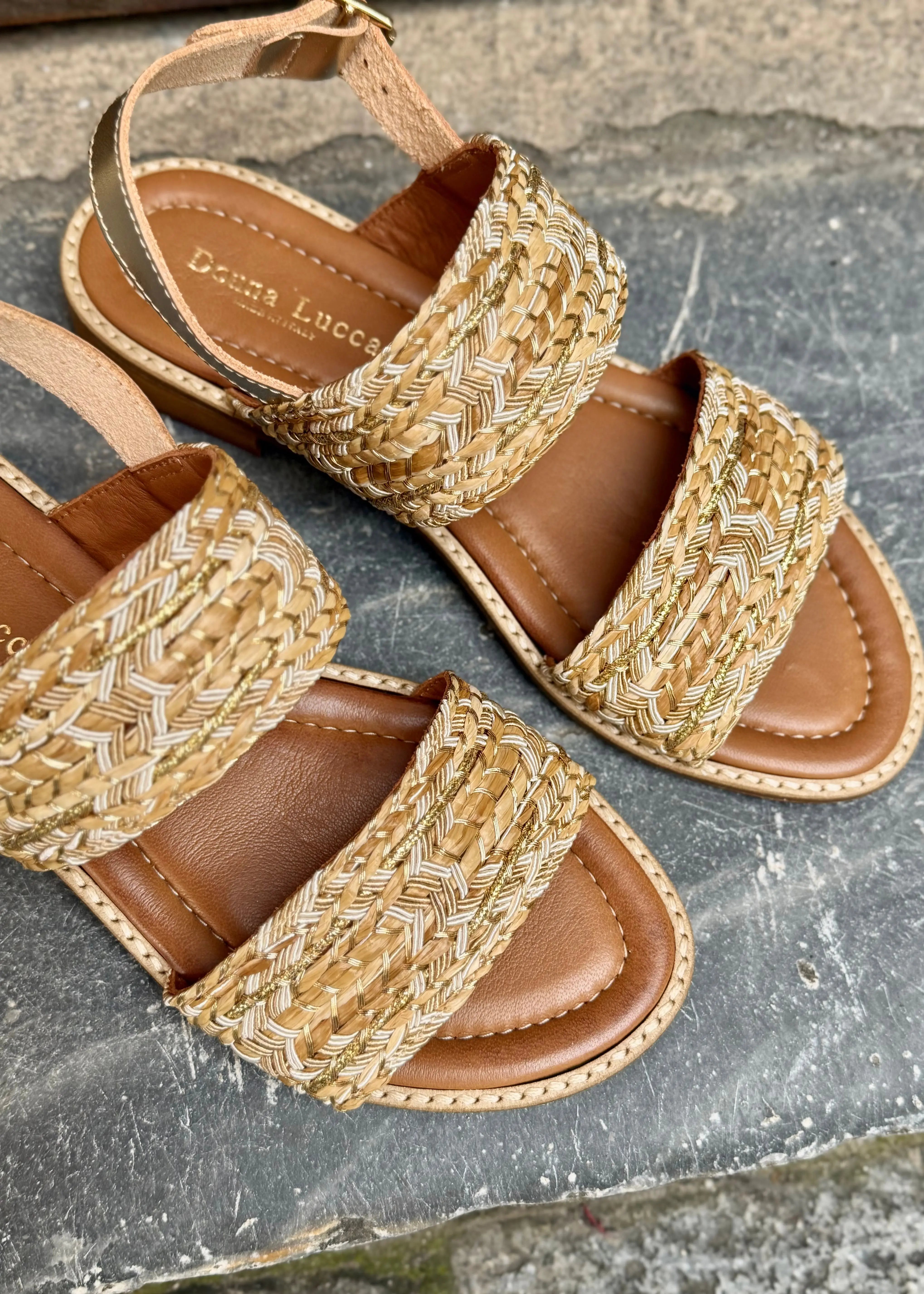 Sandales Donna Lucca 1820 Raphia/Or Donna Lucca
