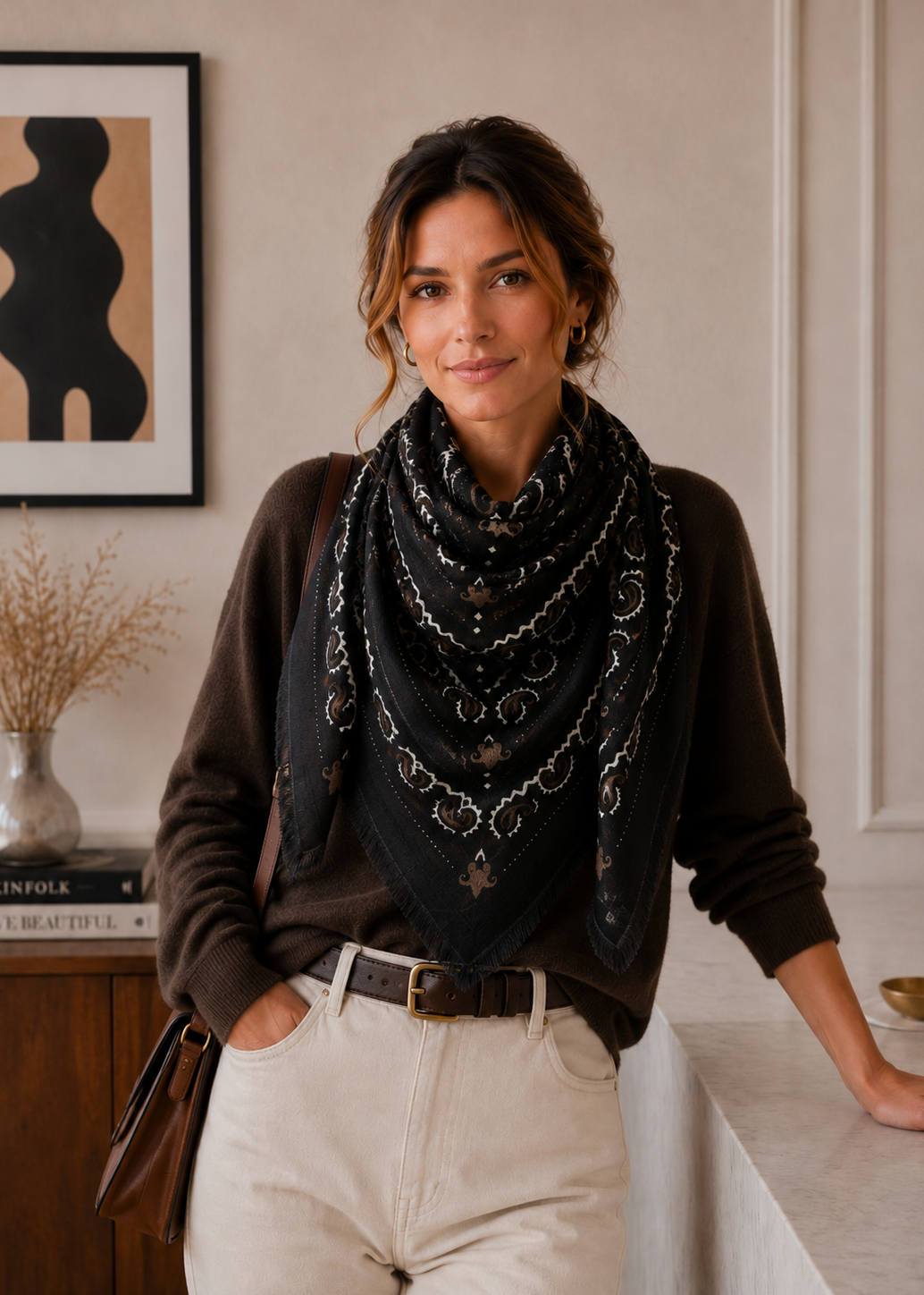 LINETA - K21 Grand Carré Lainé Bandana - L'adresse Corte