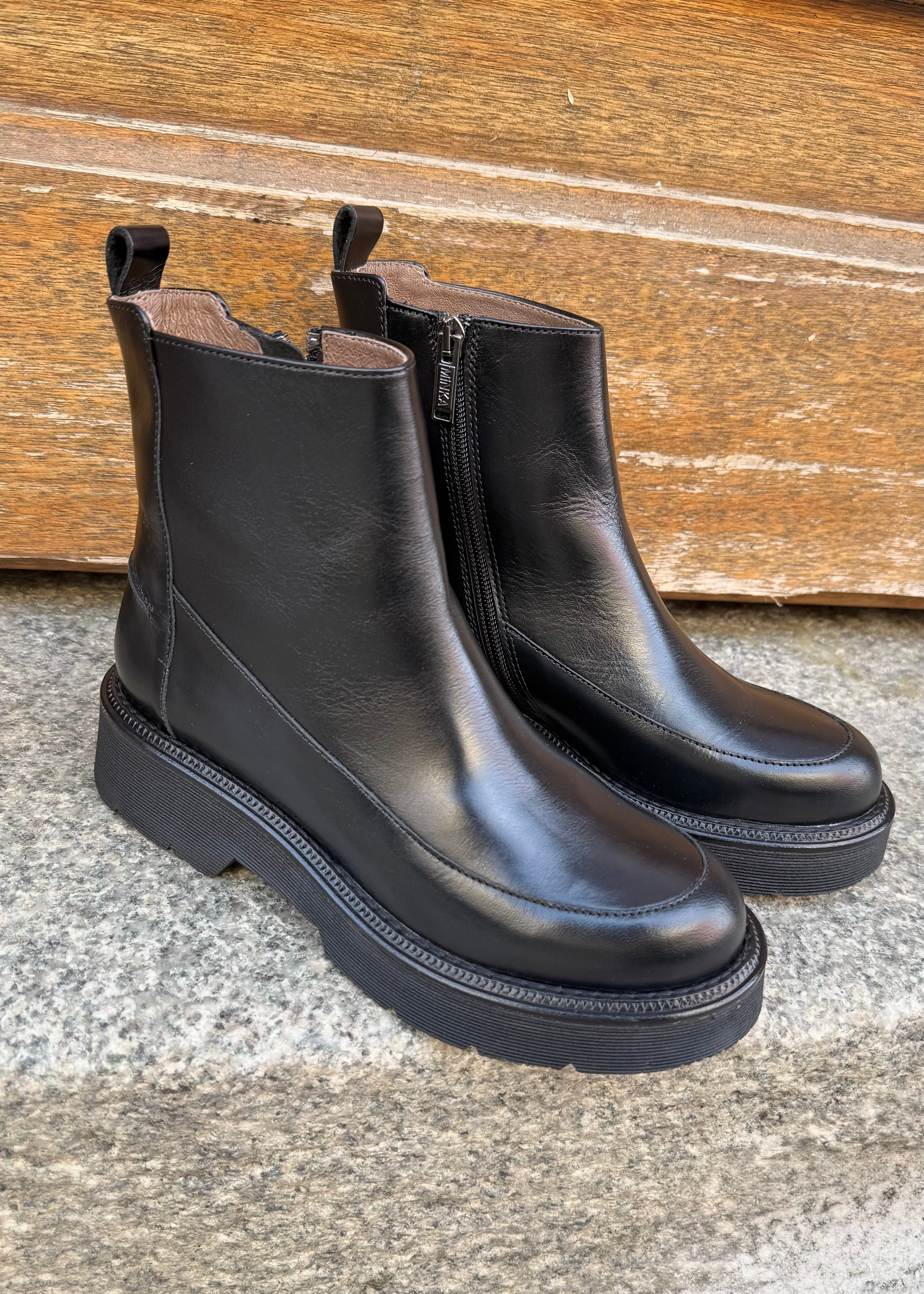 minka design boots link cuir noir