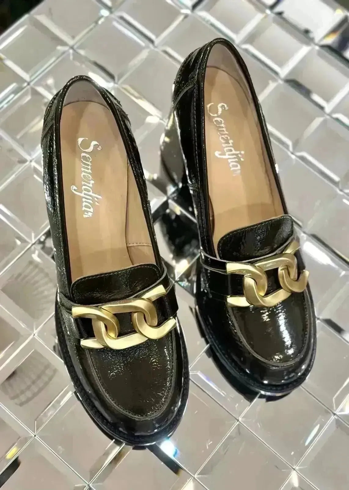 Mocassins à talons Semerdjian E861E3 Kaki Semerdjian