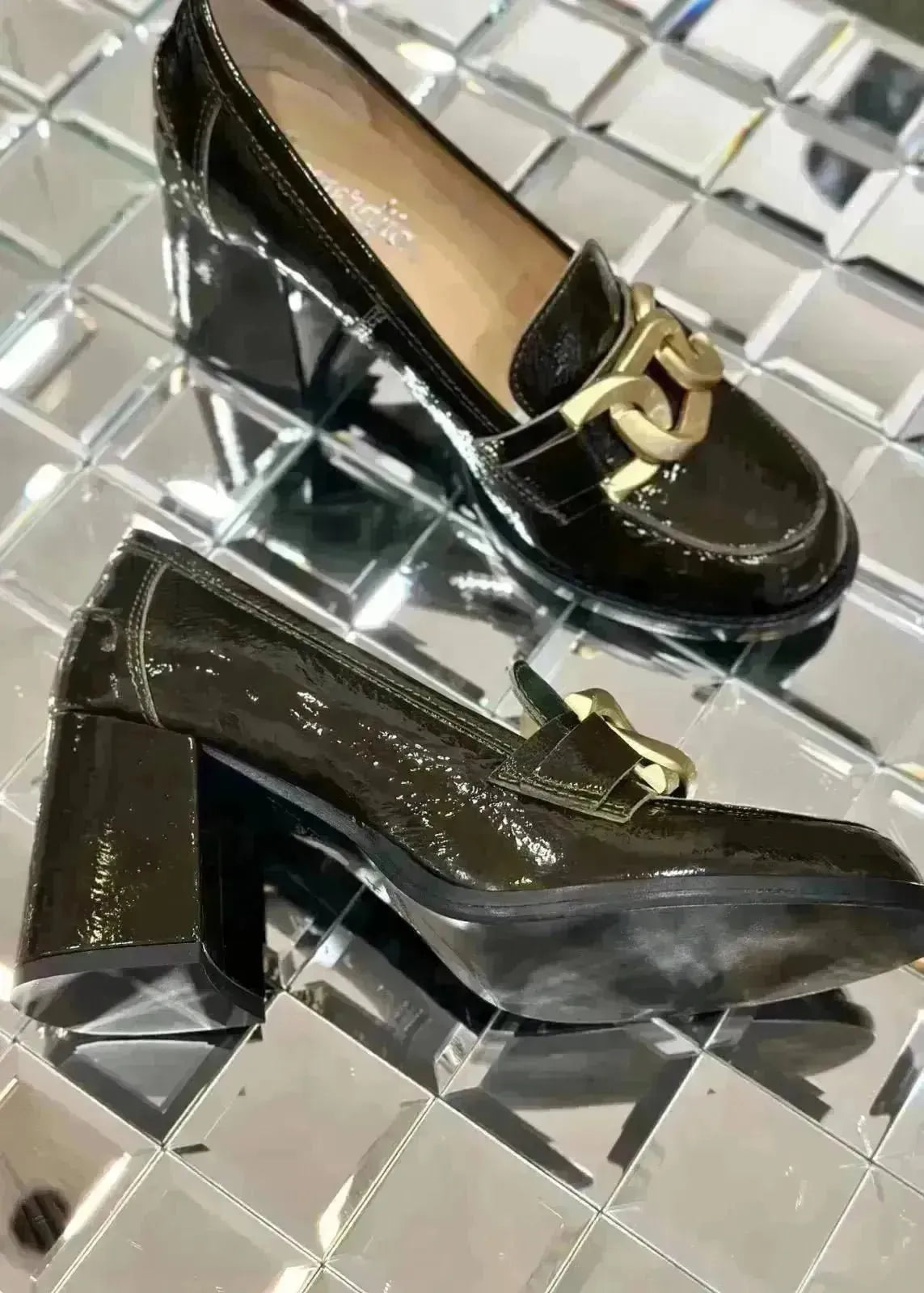 Mocassins à talons Semerdjian E861E3 Kaki Semerdjian