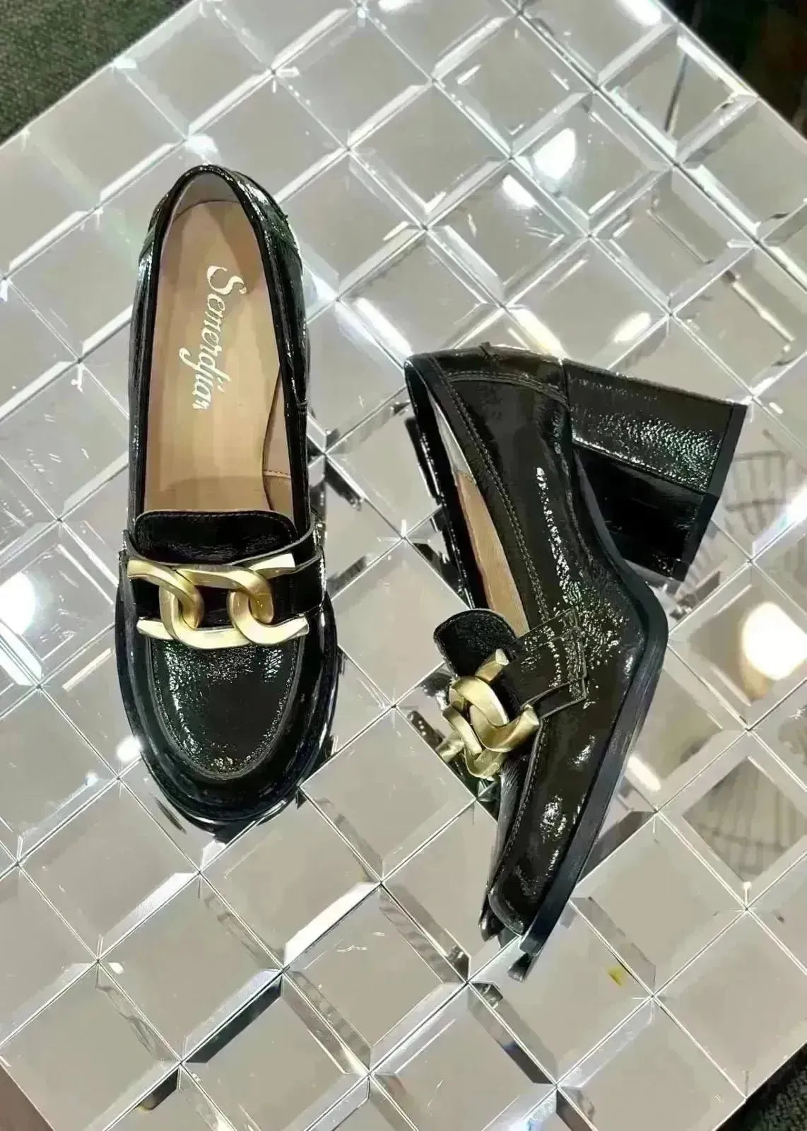 Mocassins à talons Semerdjian E861E3 Kaki Semerdjian