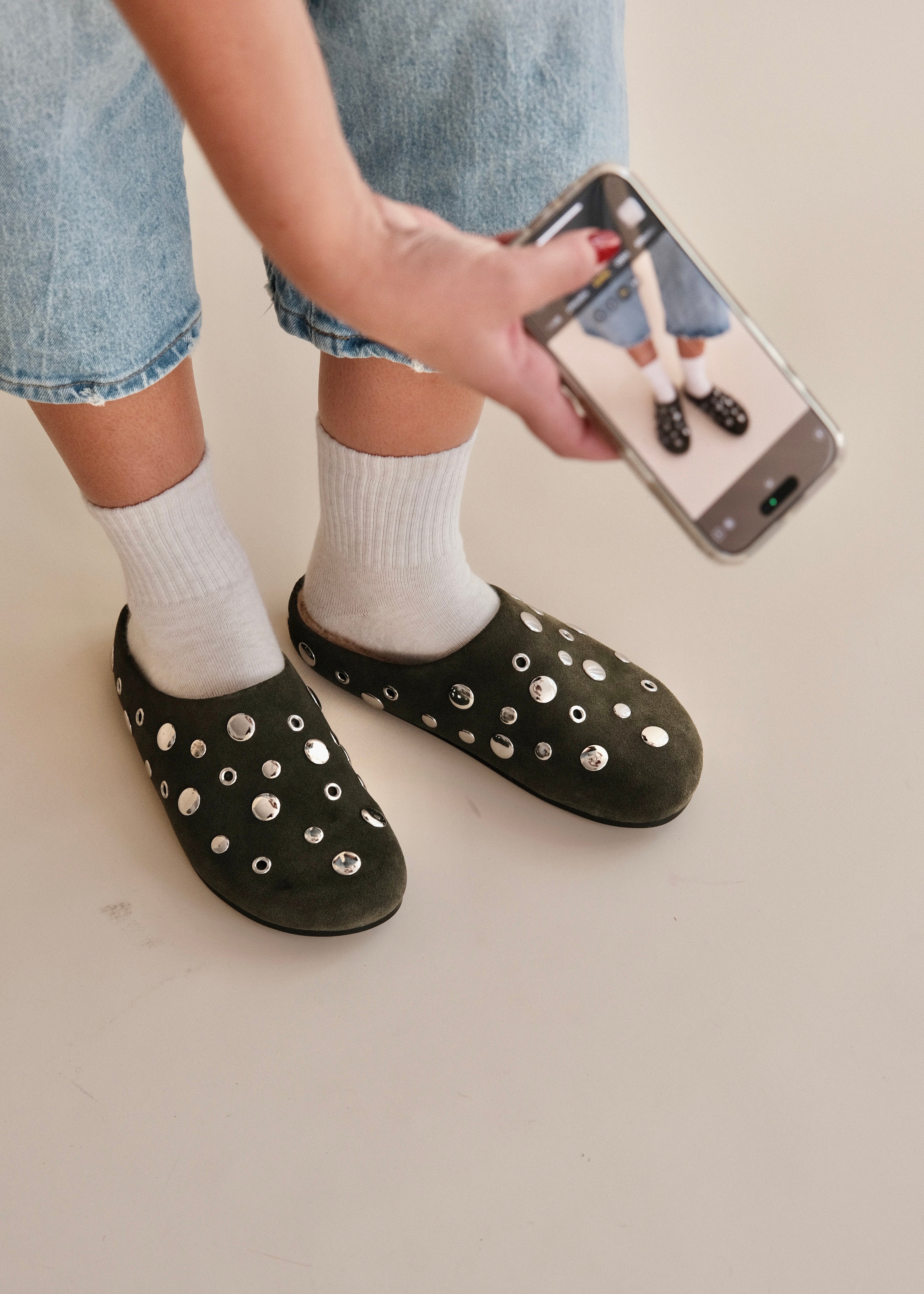 Mules plates Lola Cruz Aureline Oliva Lola Cruz