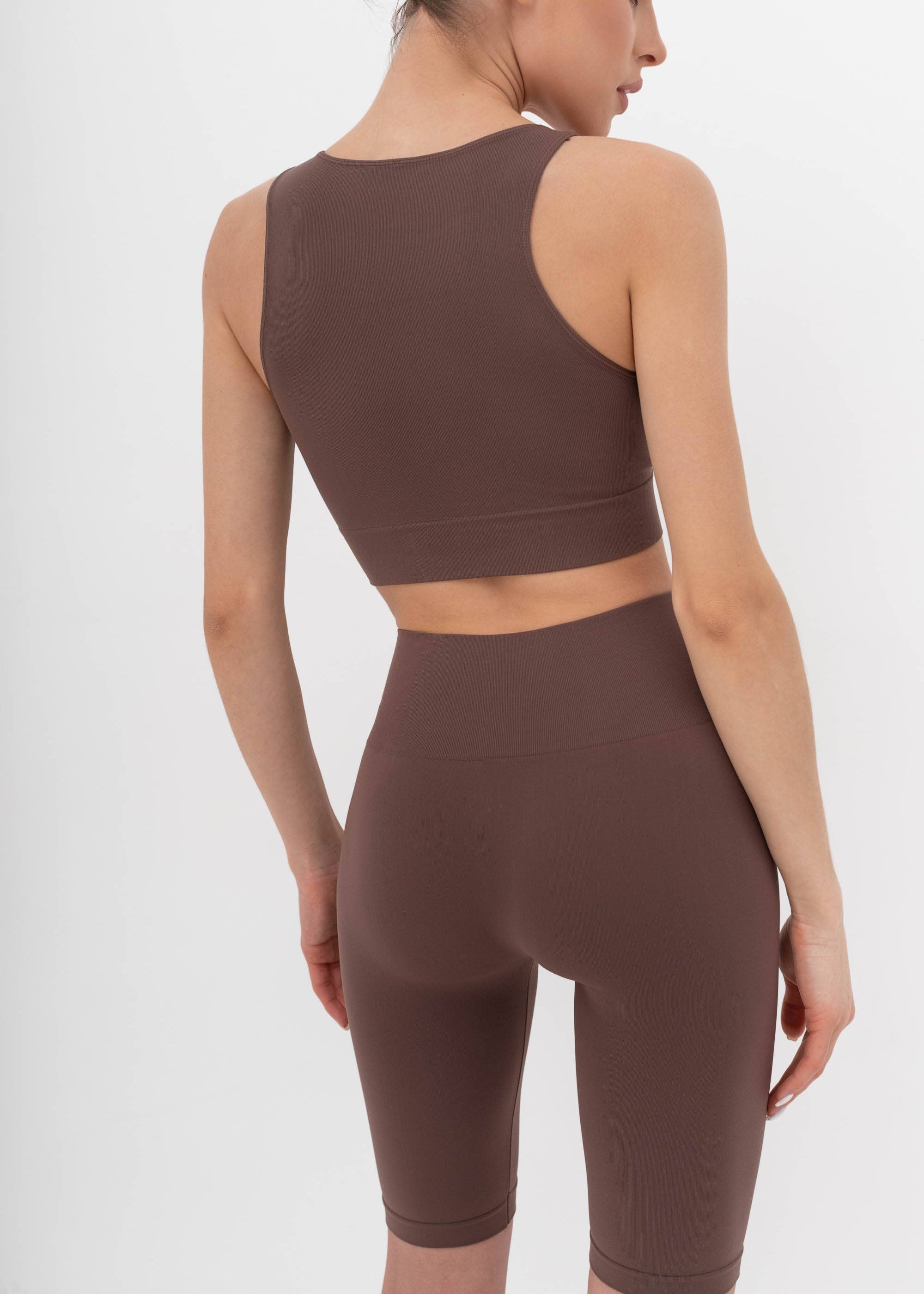 SIAWEAR - Sportsbra Light Ribs COFFEE Yoga Pilates 🇮🇹 SIAWEAR