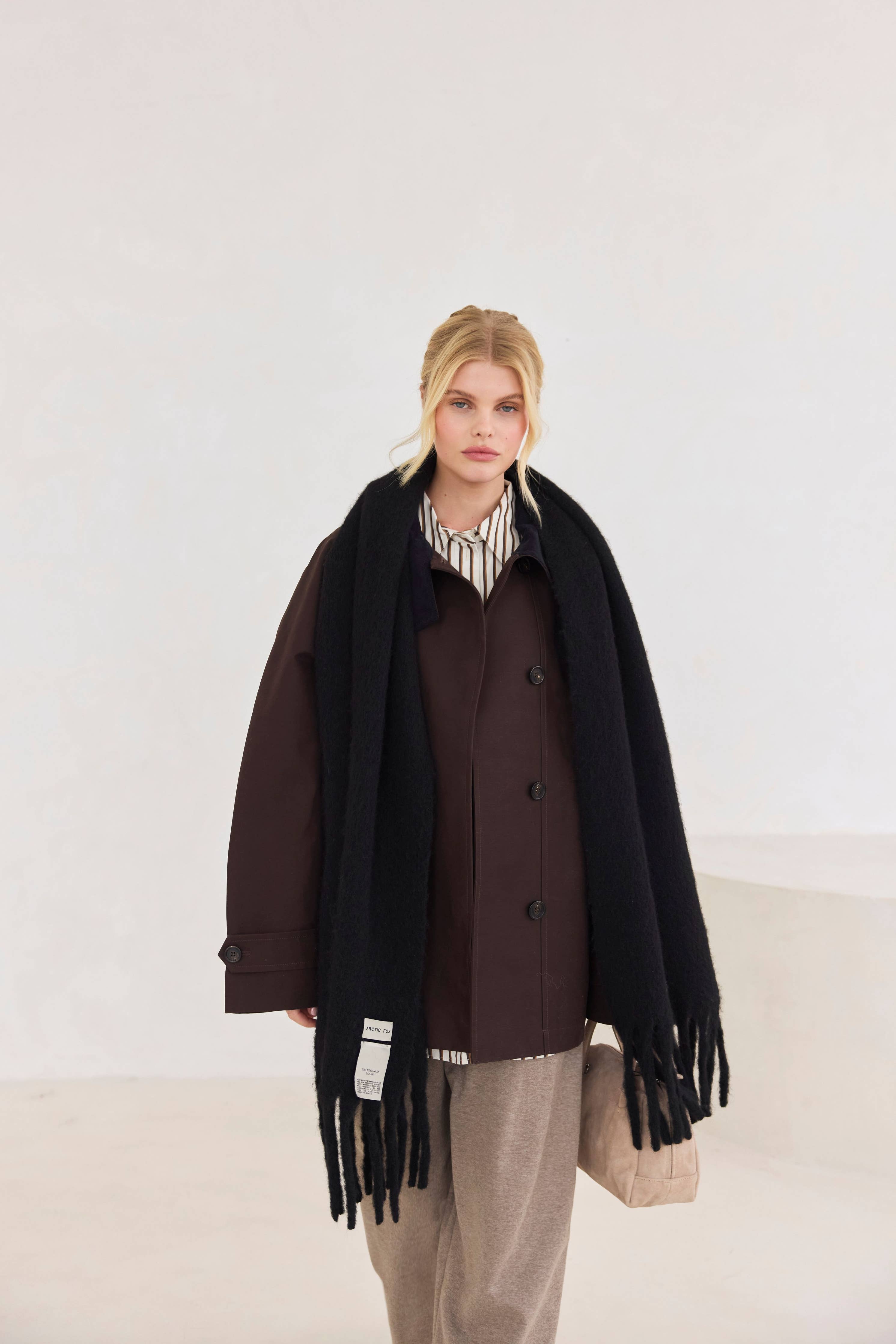 ARCTIC FOX & CO. - L'écharpe Reykjavik en laine RWS - Noir - AW25 ARCTIC FOX & CO.