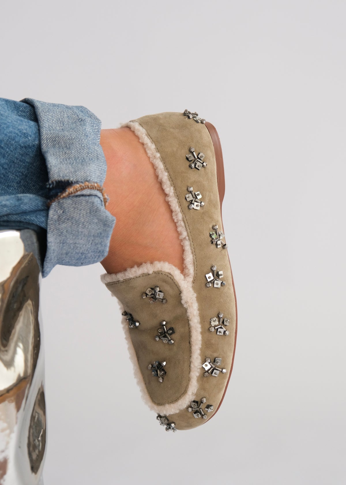Mocassins Lola Cruz Nivea dune fur - L'adresse Corte 