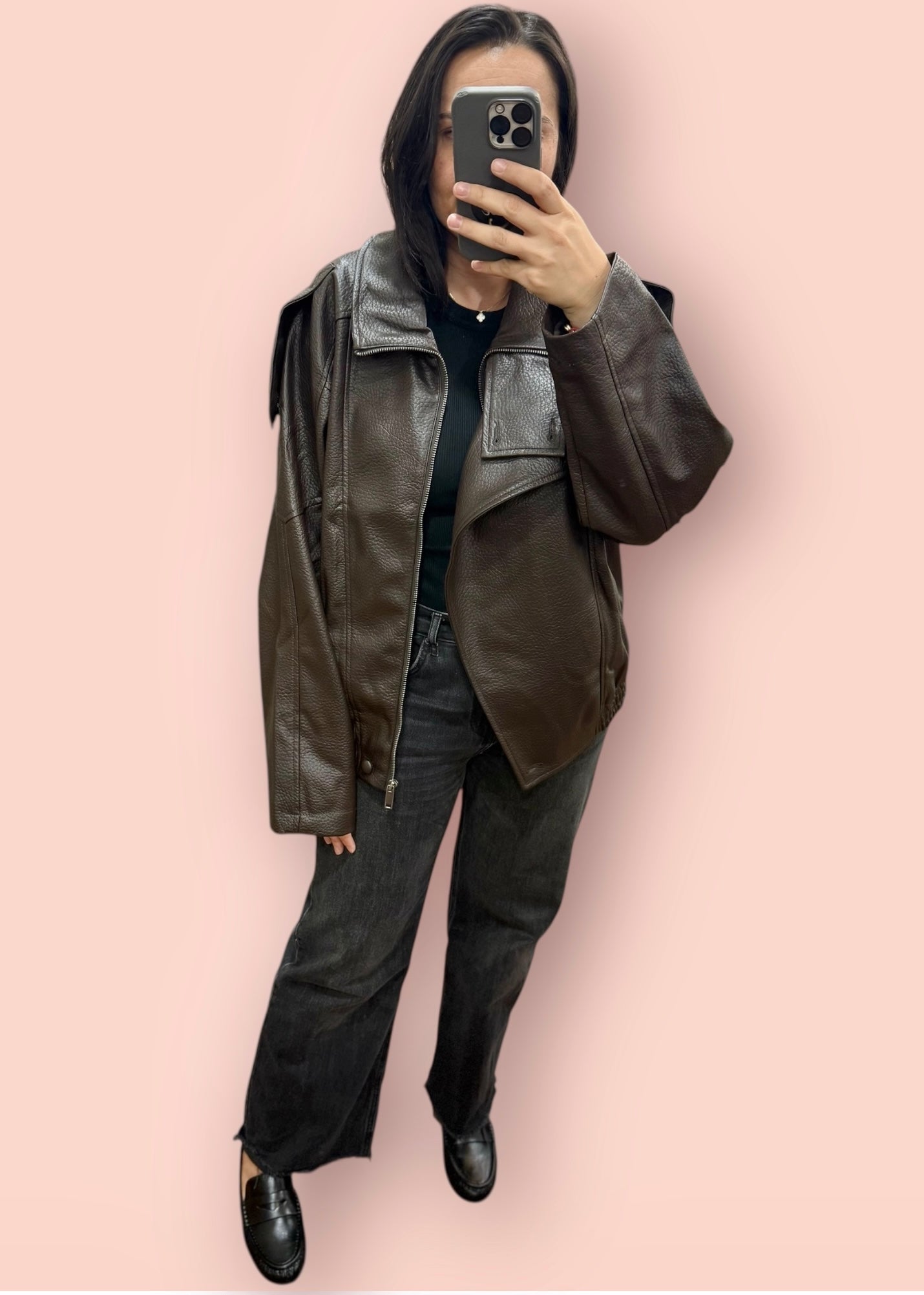 Blouson oversized FOLY chocolat L'adresse Corte