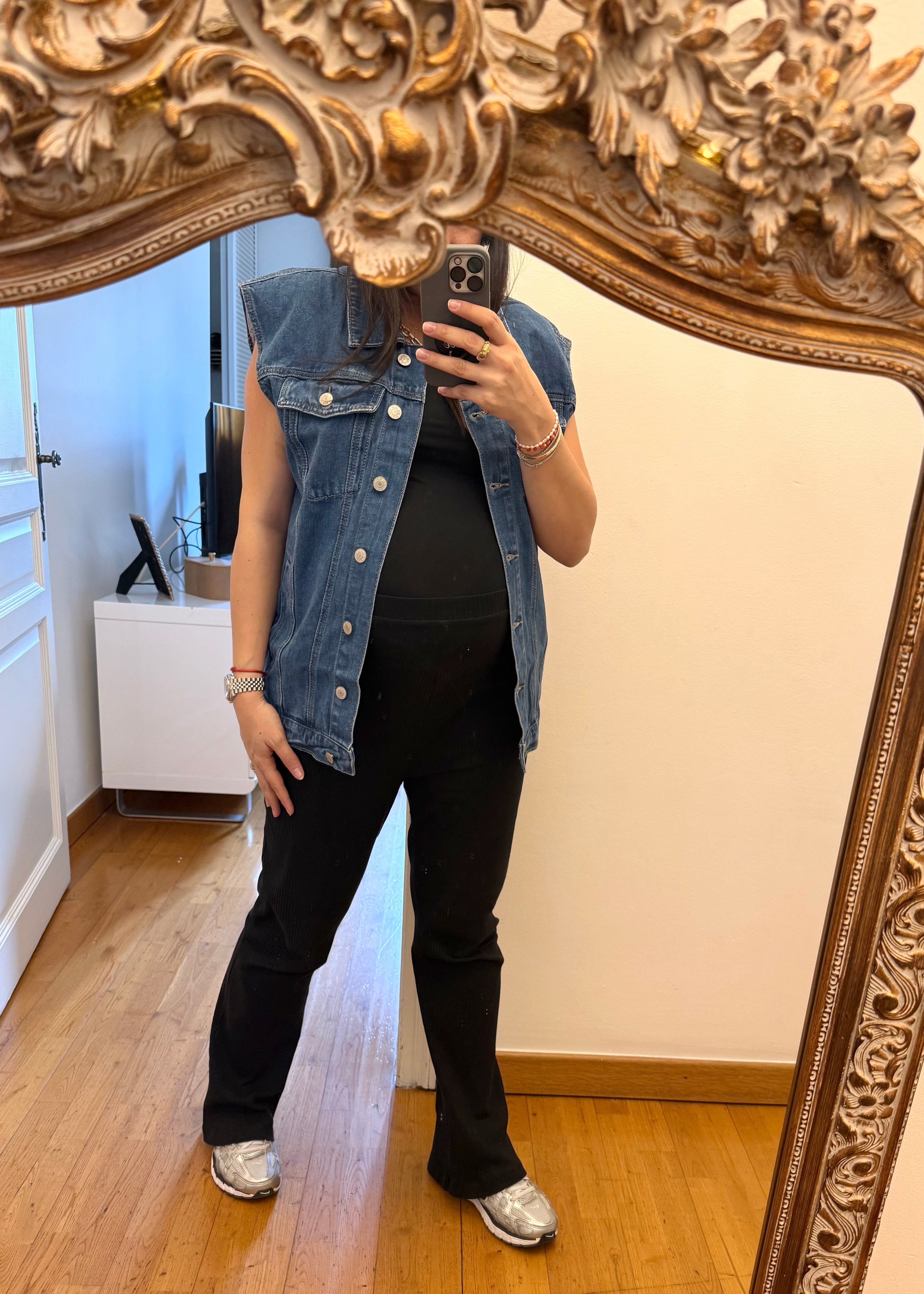 Veste sans manches ELLA Denim Bleu L'adresse Corte