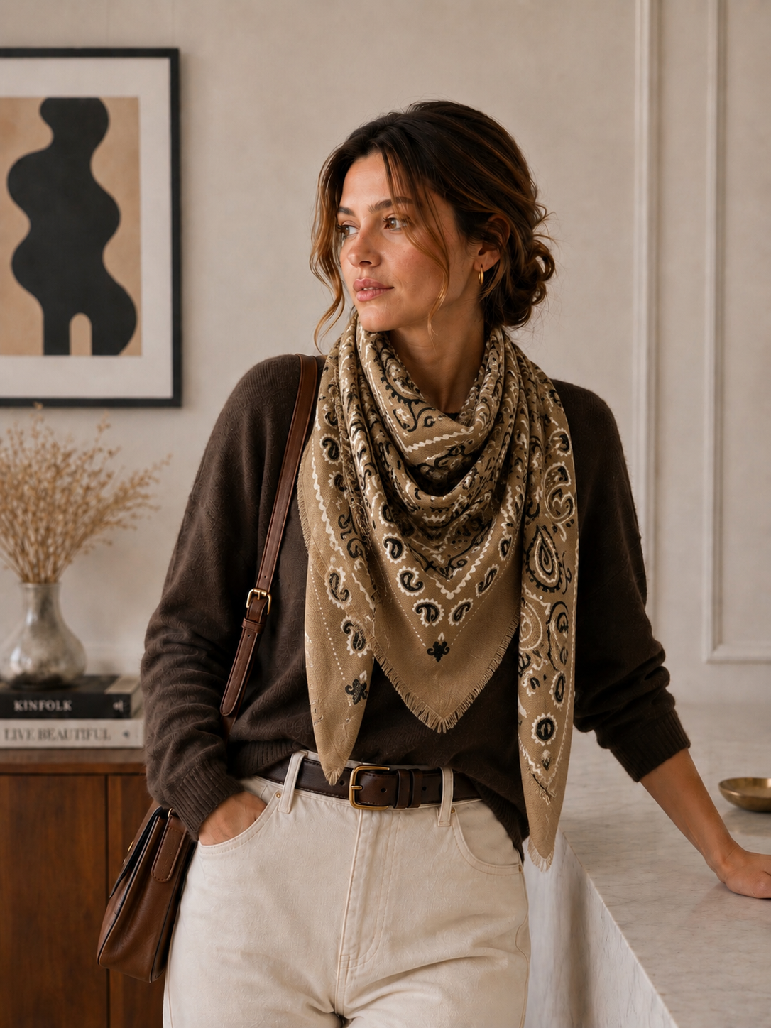 Écharpe bandana K21 Carré Lainé - L'adresse Corte 